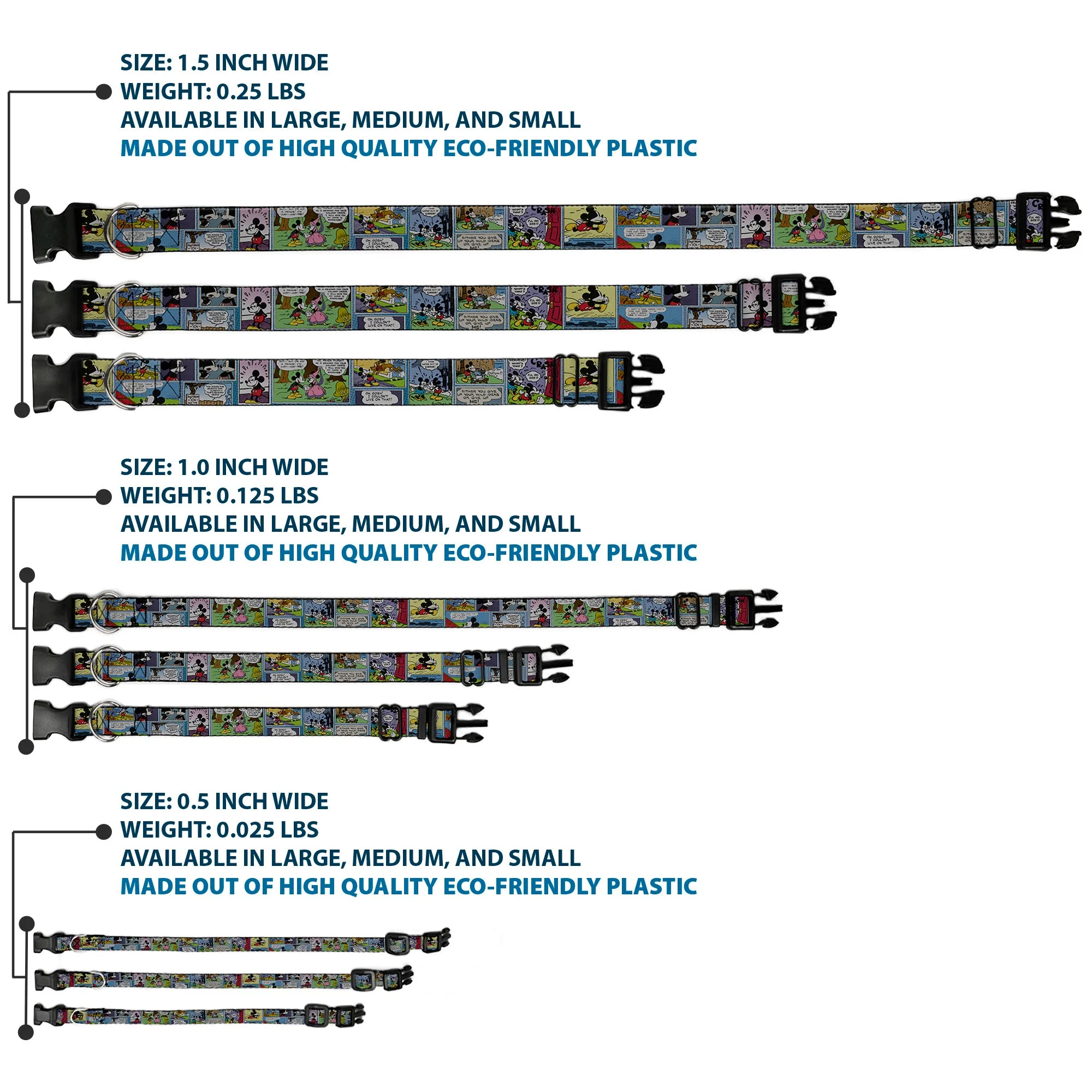 Plastic Clip Collar - Mickey & Minnie Comic Strip - Image 3