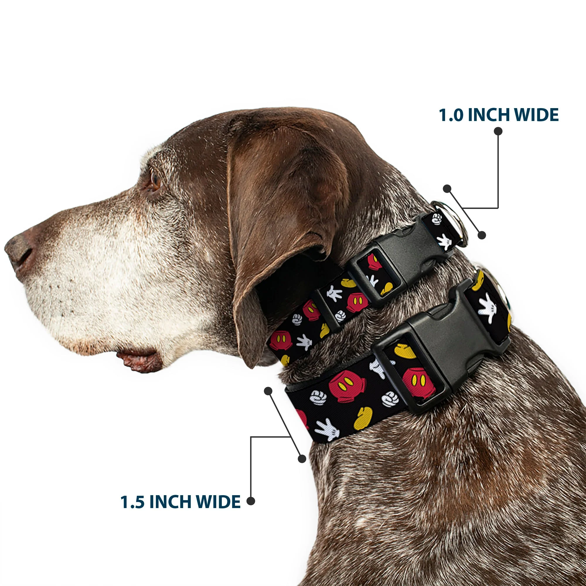 Plastic Clip Collar - Mickey Mouse Costume Elements Scattered Black - Image 2