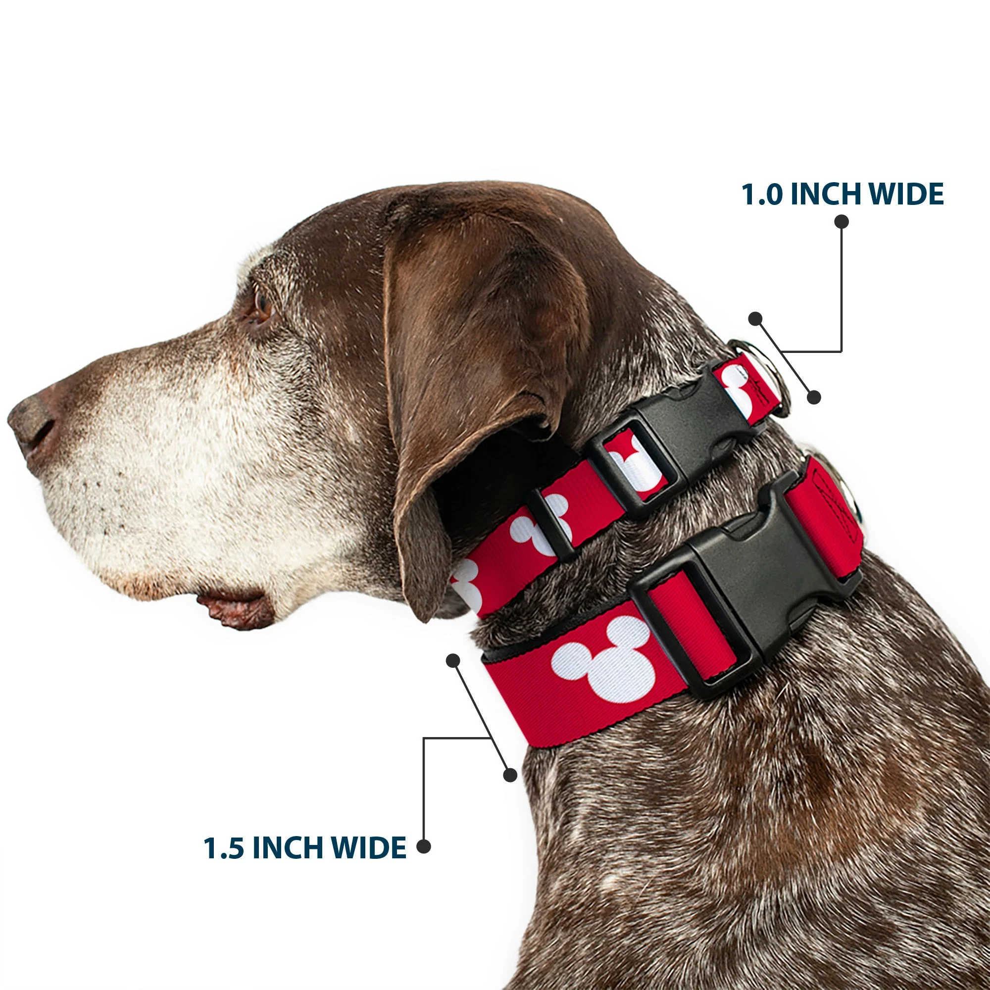 Plastic Clip Collar - Mickey Mouse Ears Icon Red/White - Image 2