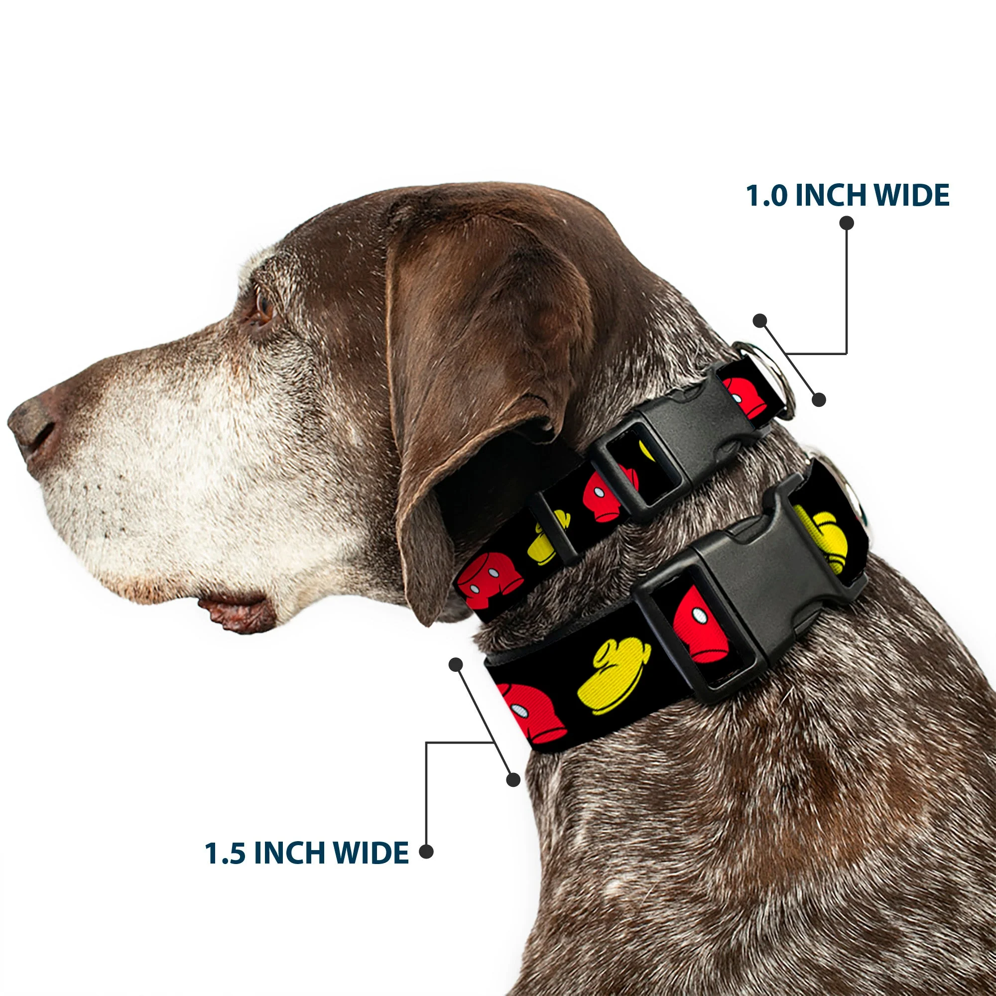 Plastic Clip Collar - Mickey Mouse Shorts and Shoes Black/Red/Yellow - Image 2
