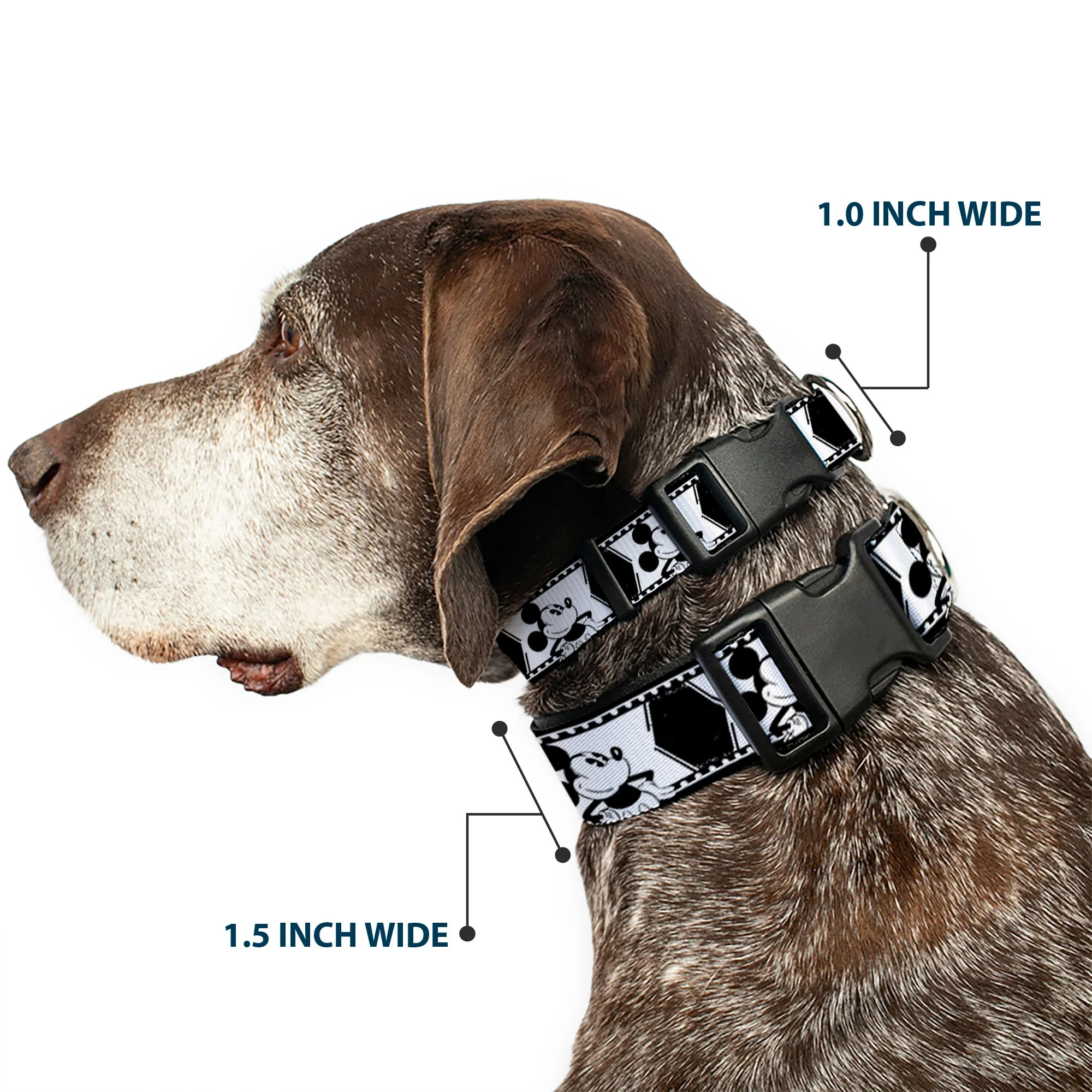Plastic Clip Collar - Mickey Standing Pose Film Strip White/Black - Image 2