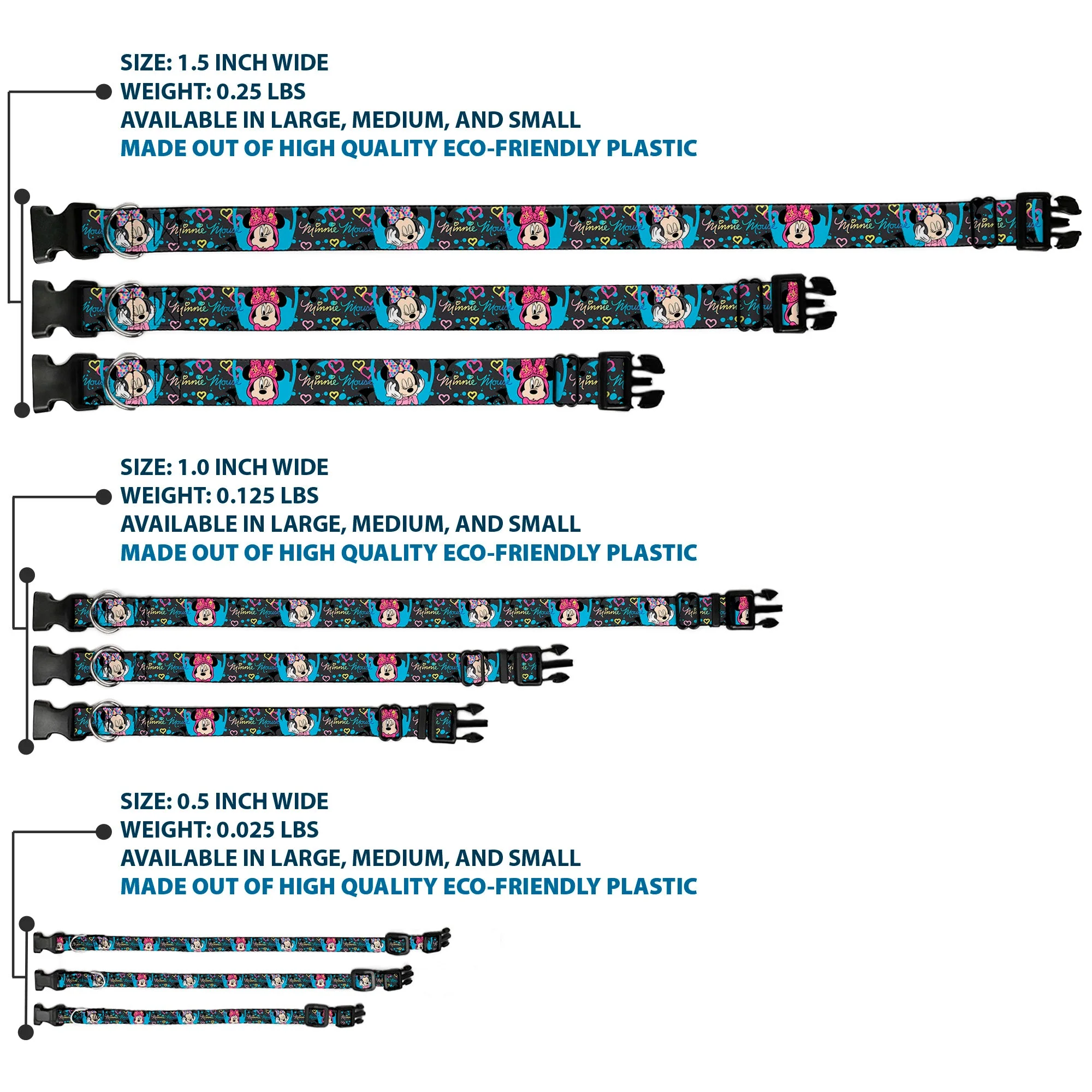 Plastic Clip Collar - Minnie Mouse Hoody & Headphone Poses Gray/Multi Color - Image 3