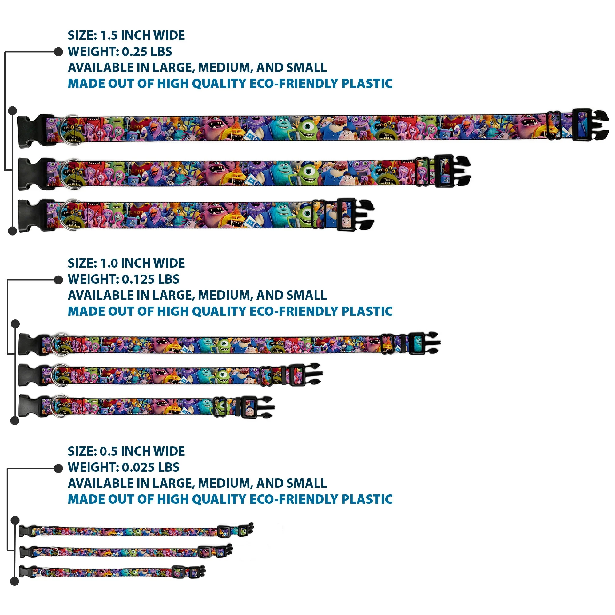 Plastic Clip Collar - Monsters University Monsters Stacked - Image 3