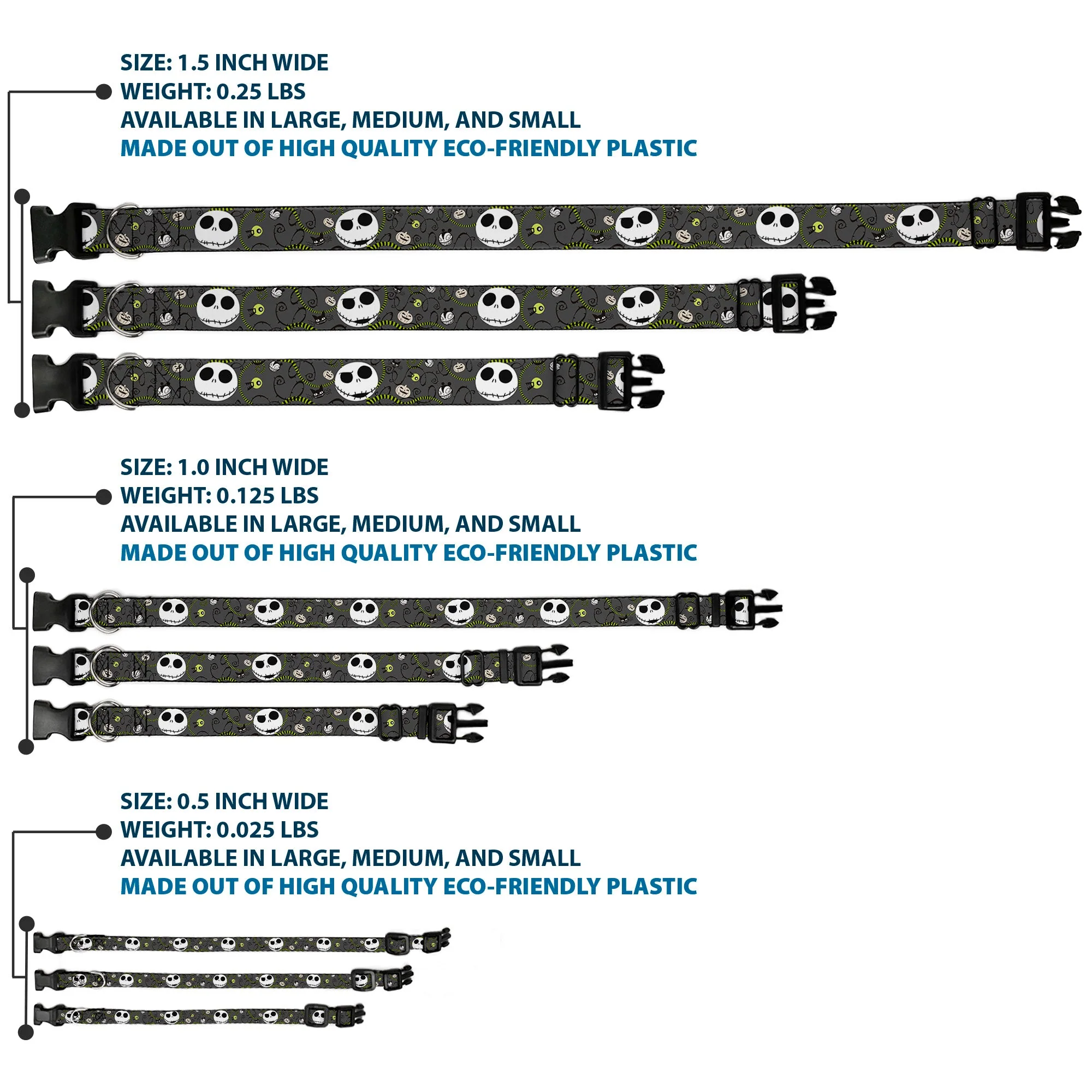 Plastic Clip Collar - NBC Jack Expressions/Halloween Elements Gray - Image 3