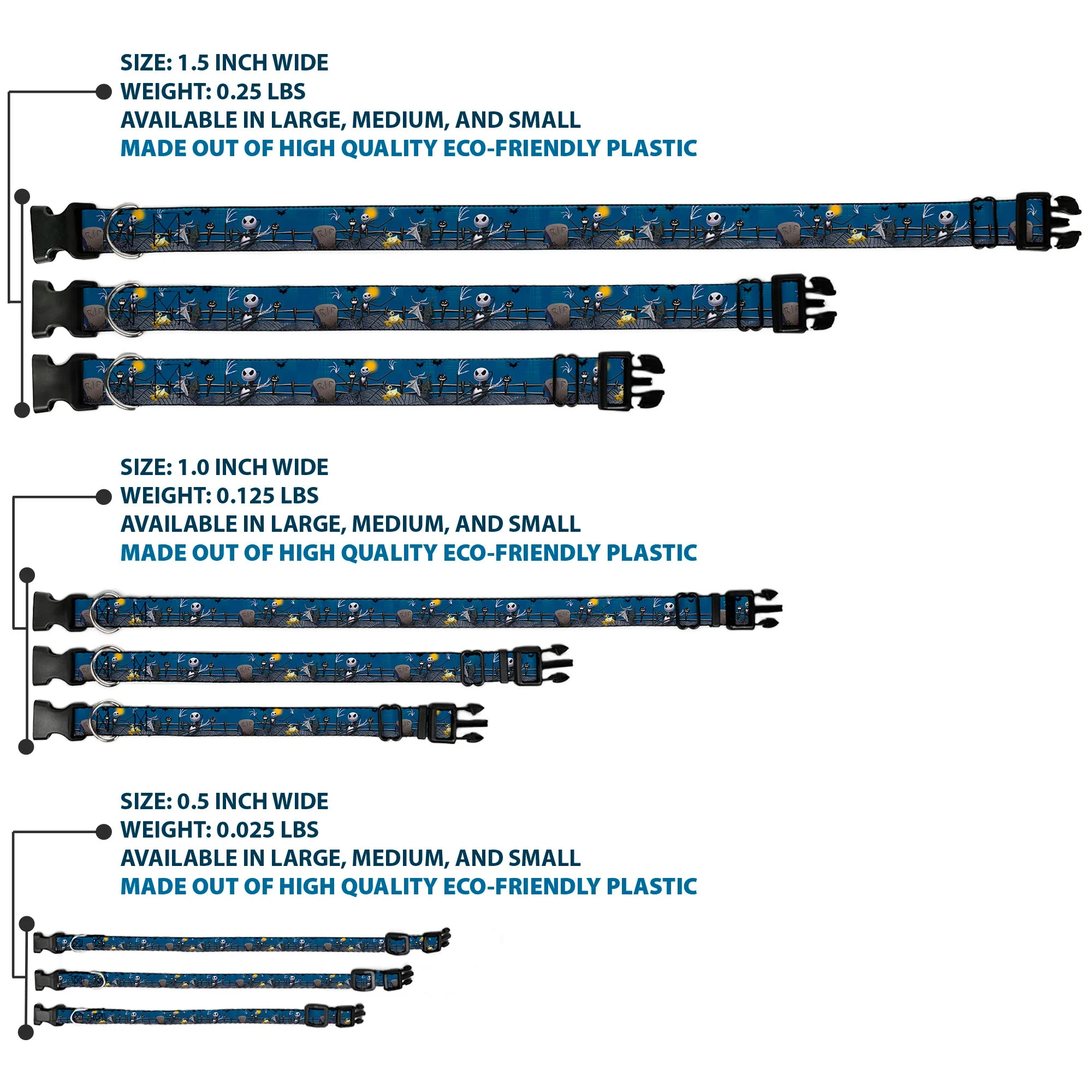 Plastic Clip Collar - Nightmare Before Christmas Jack, Zombie Duck & Zero Cemetery Scene - Image 3