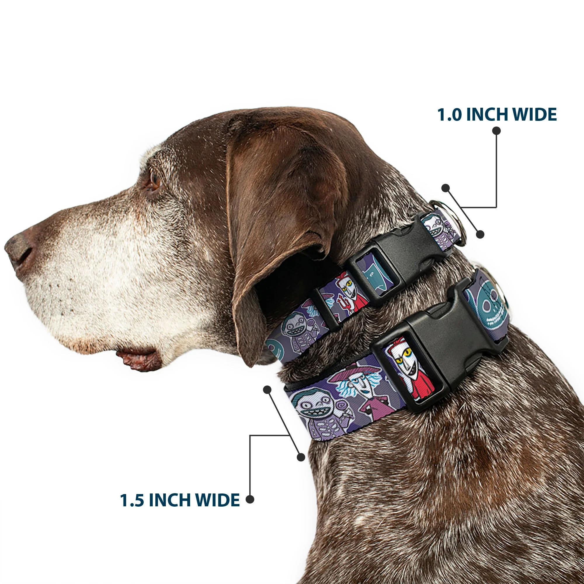 Plastic Clip Collar - Nightmare Before Christmas Lock Shock & Barrel Group Pose/Masks Purples - Image 2