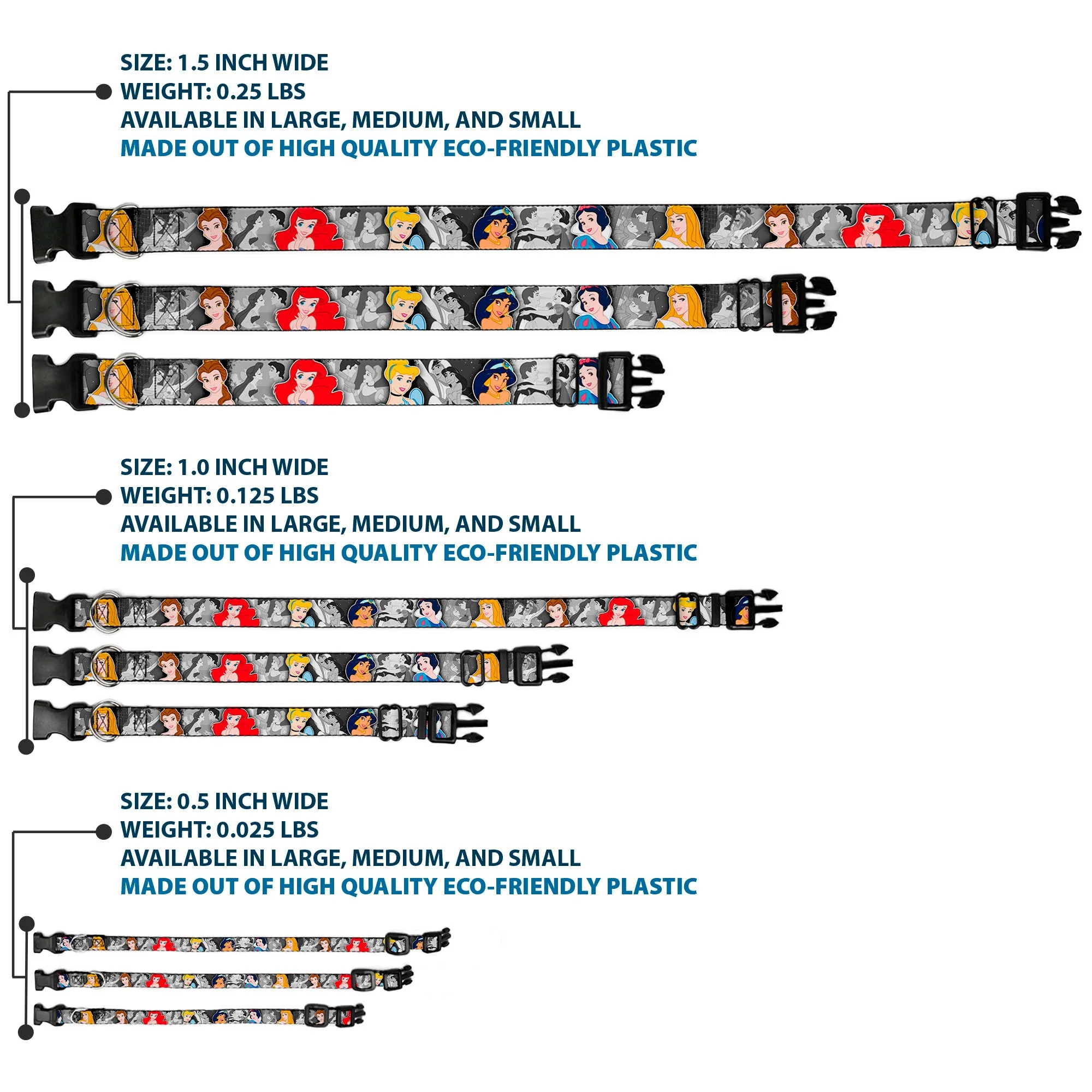 Plastic Clip Collar - Princess Pose/Princess & Prince Scene Grays/Multi Color - Image 3