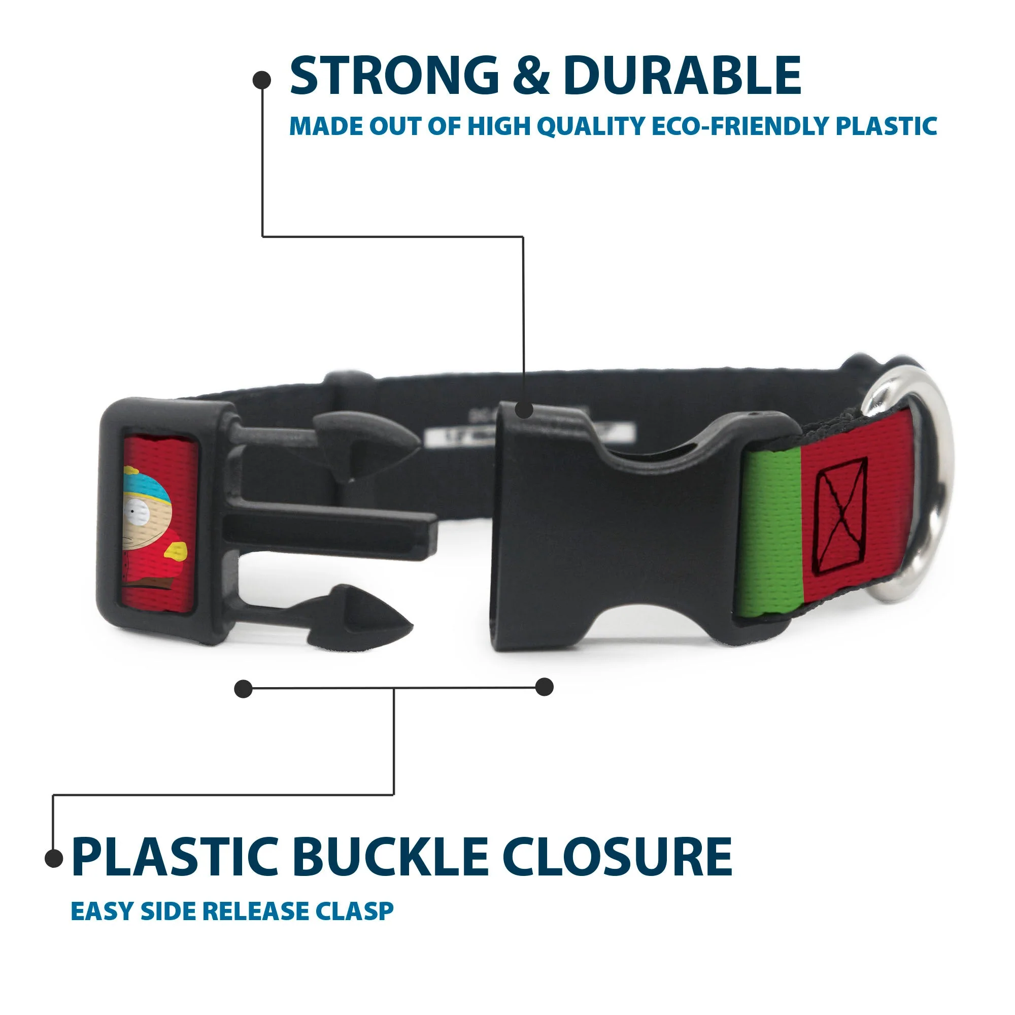 Plastic Clip Collar - South Park Boys Pose Blocks Multi Color - Image 4