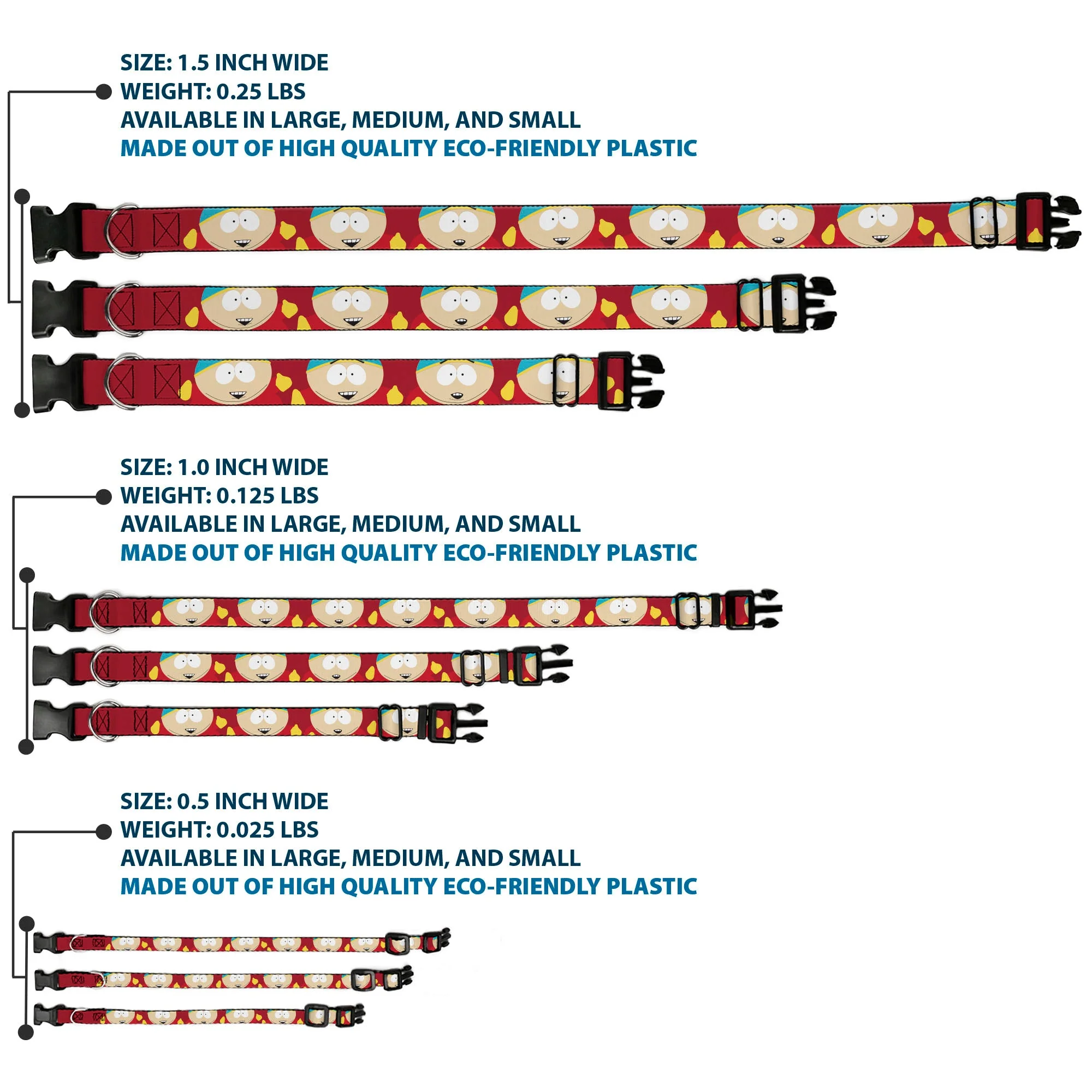 Plastic Clip Collar - South Park Cartman Expressions Red - Image 3
