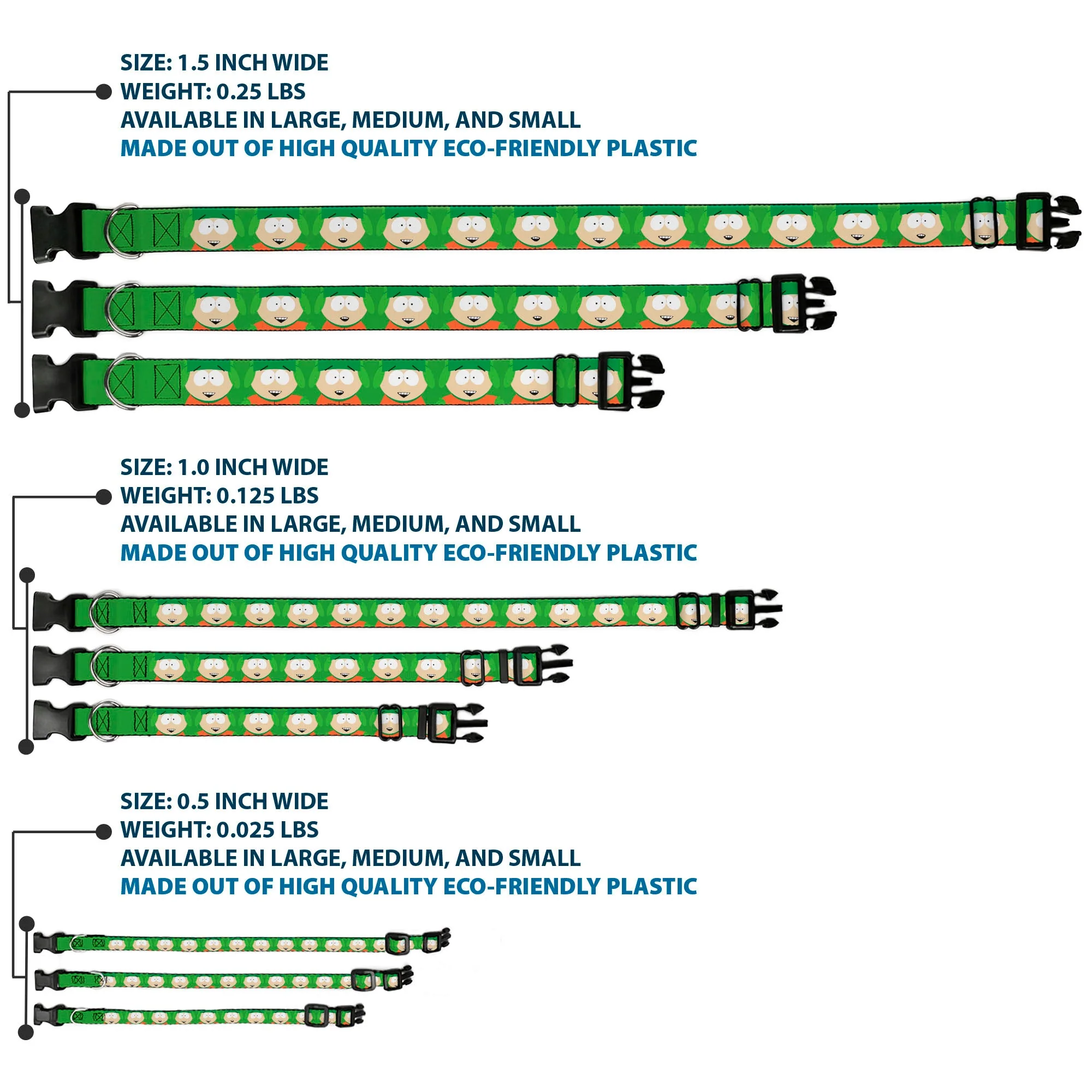 Plastic Clip Collar - South Park Kyle Expressions Greens - Image 3
