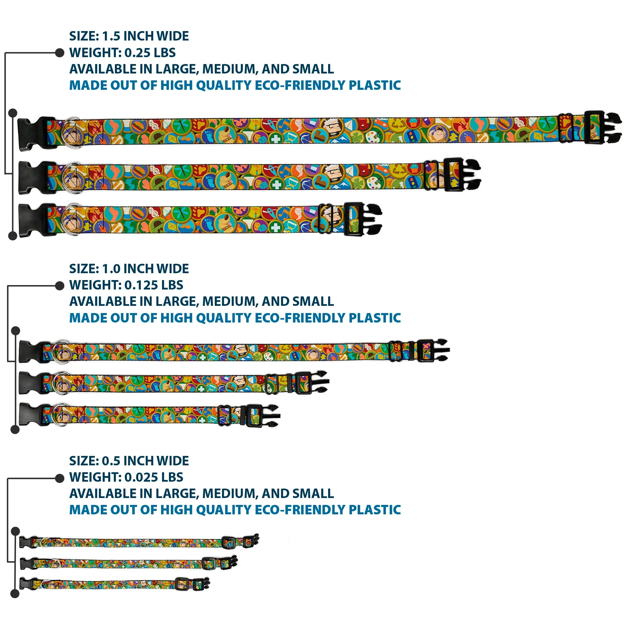 Plastic Clip Collar - Stacked Wilderness Explorers Badges - Image 3