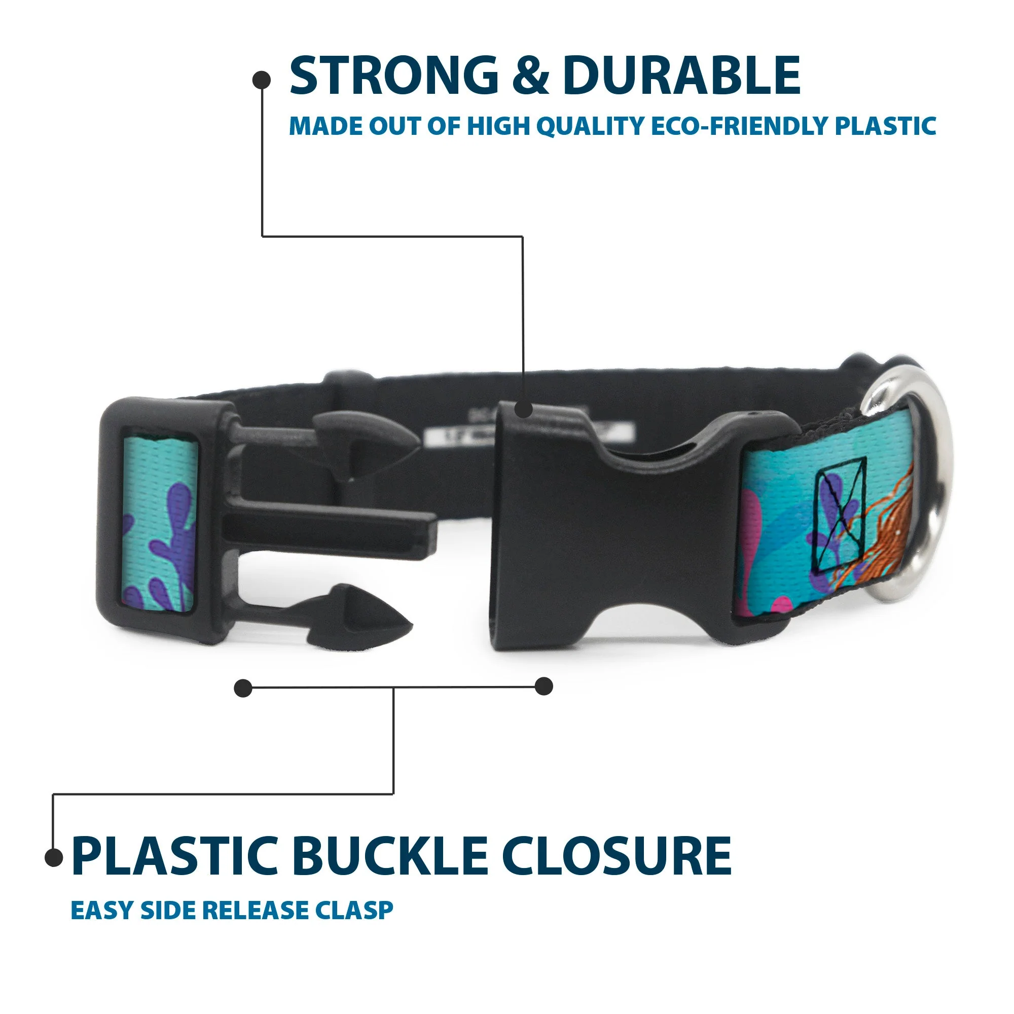 Plastic Clip Collar - The Little Mermaid Live Action Ariel Under the Sea Poses Blues - Image 4