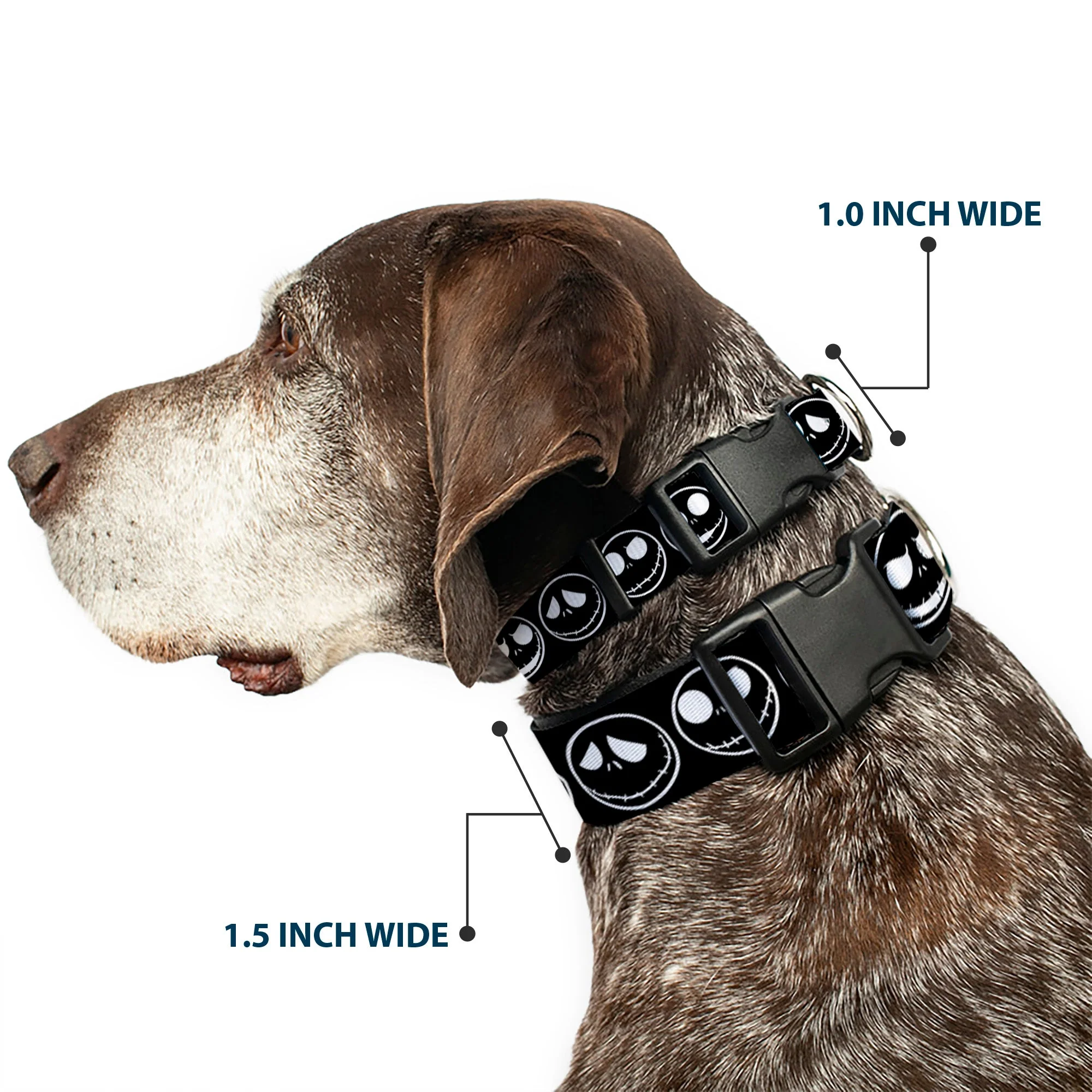 Plastic Clip Collar - The Nightmare Before Christmas Jack 5-Expressions Black/White - Image 2