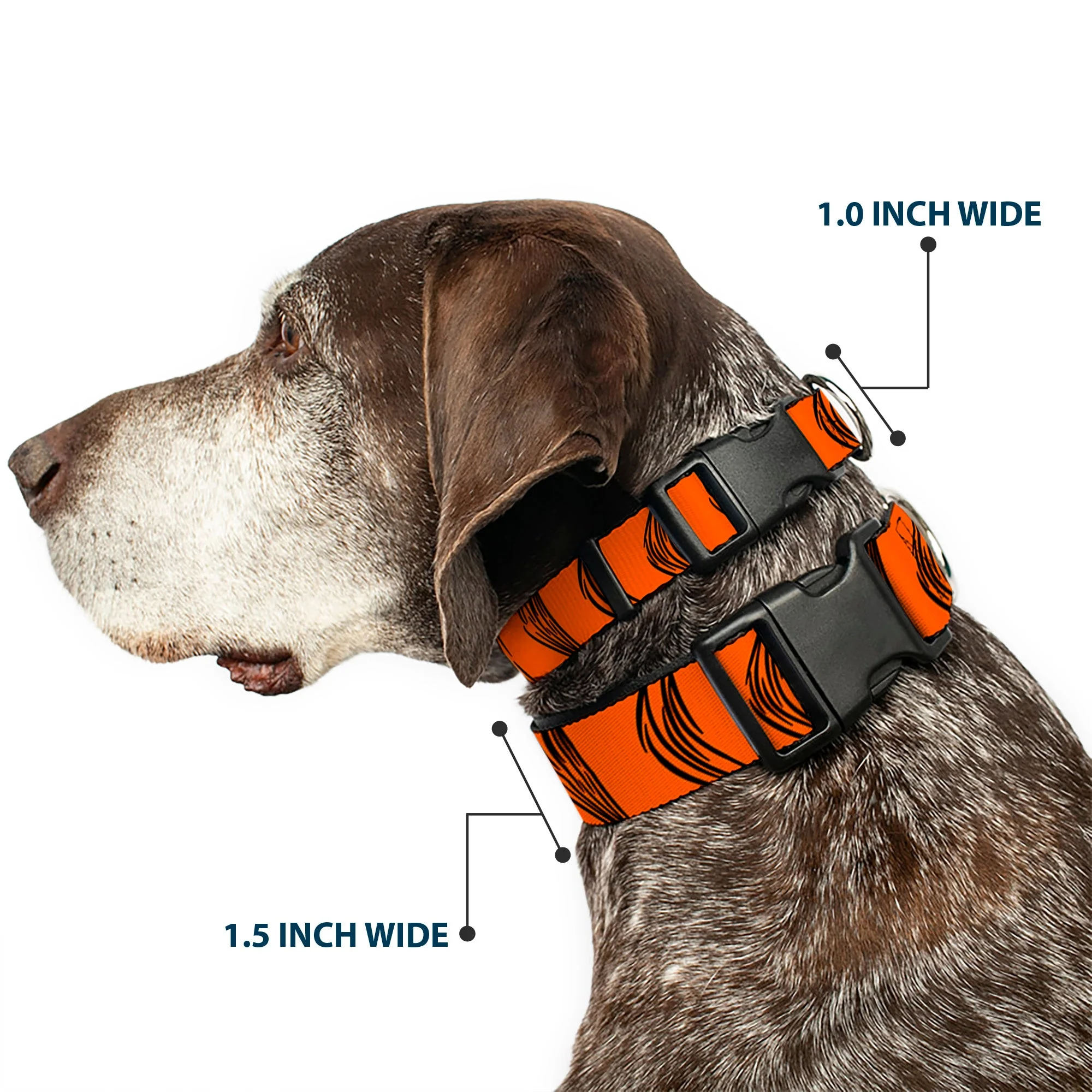 Plastic Clip Collar - Tigger Stripes Orange/Black - Image 2
