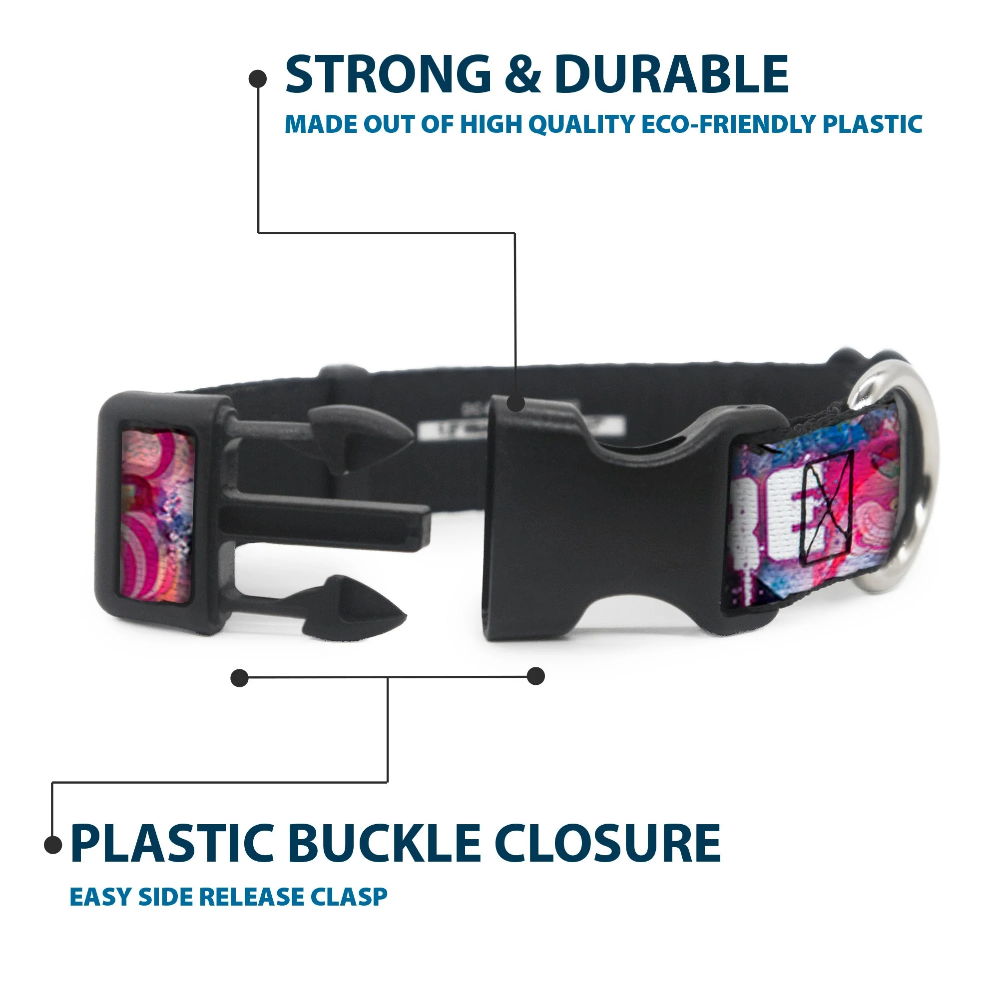 Plastic Clip Collar - Transparent Cheshire Cat Poses WERE ALL MAD HERE - Image 4