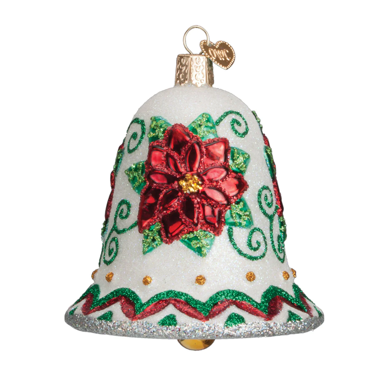 Poinsettia Bell Ornament - Image 3