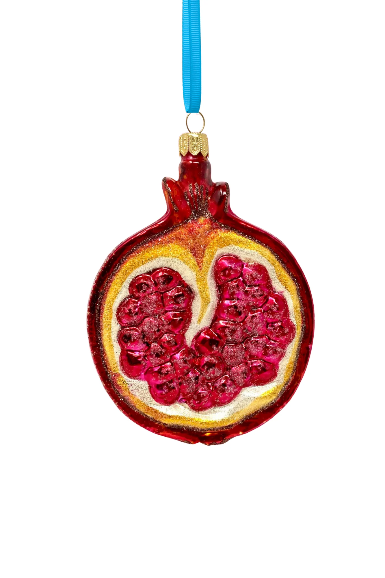 Pomegranate Glass Fruit Ornament - Image 2