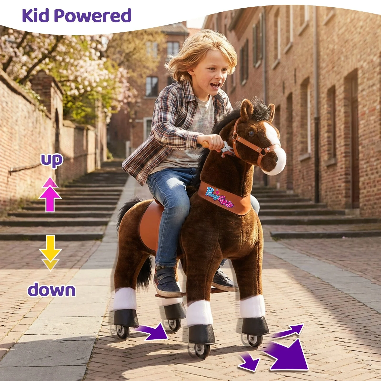 PonyCycle Large Ride On Horse - Chocolate - Image 5