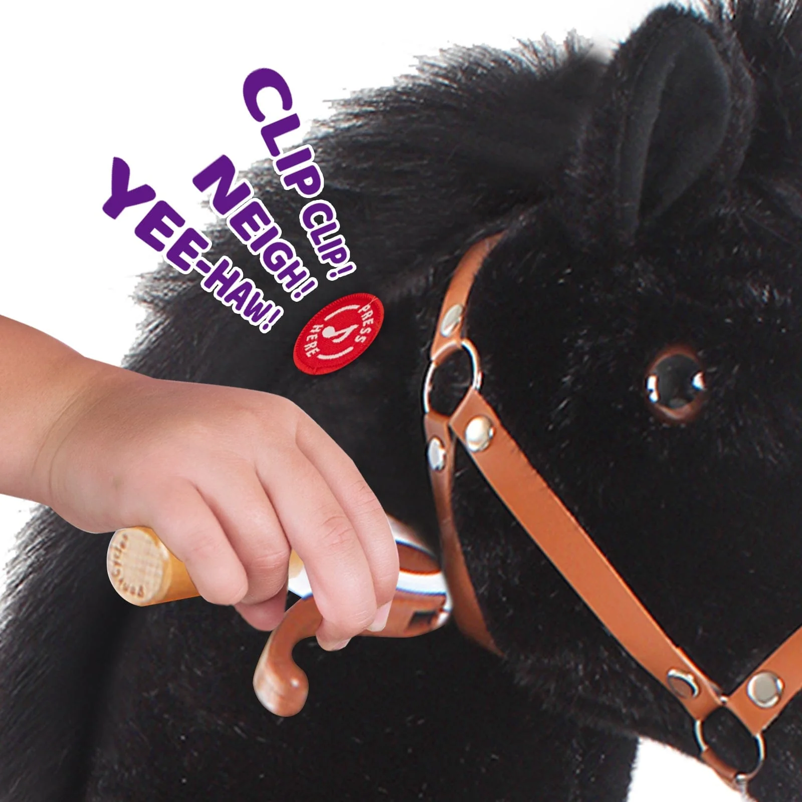PonyCycle Large Ride On Horse Toy - Black - Image 3