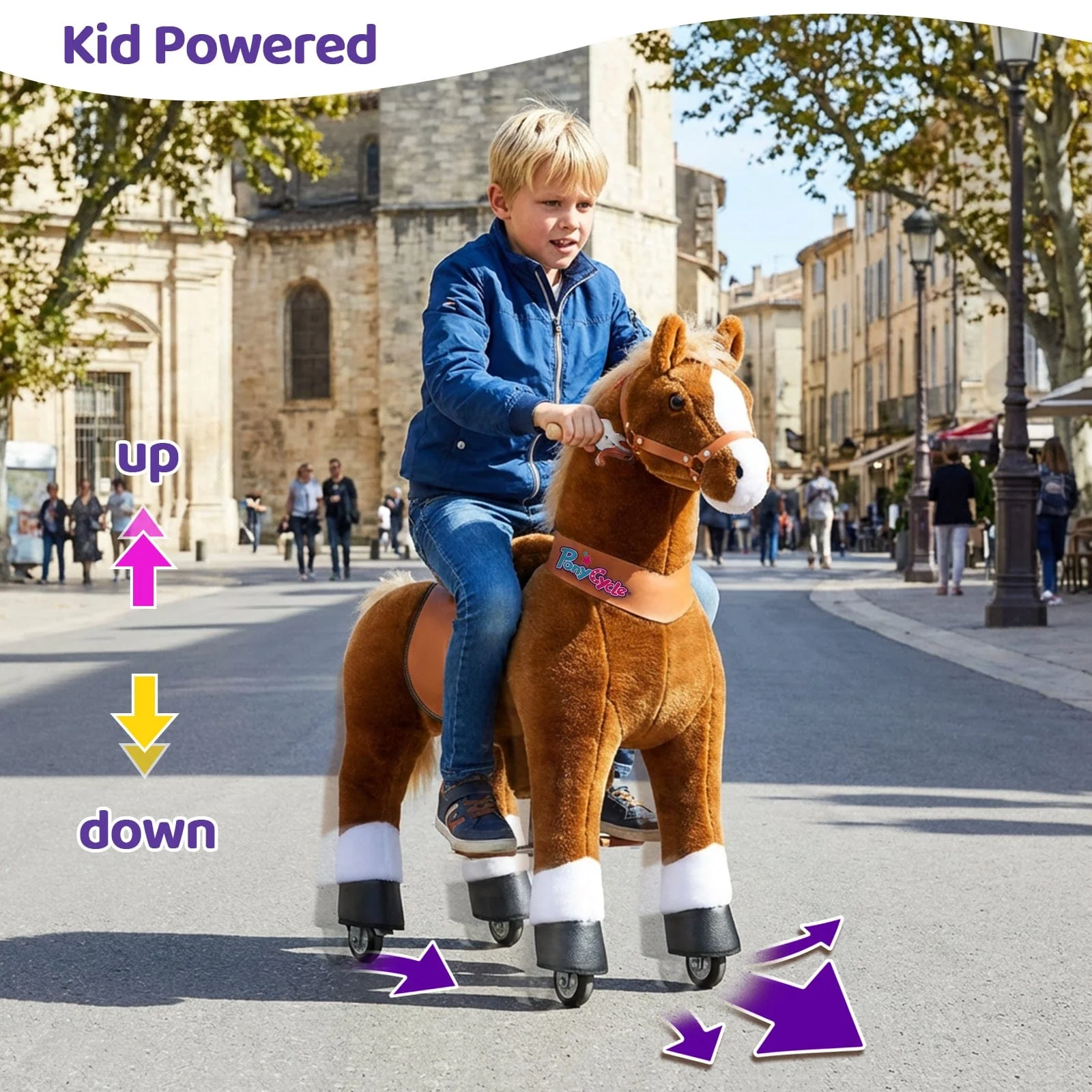 PonyCycle Large Ride On Horse Toy - Brown - Image 5