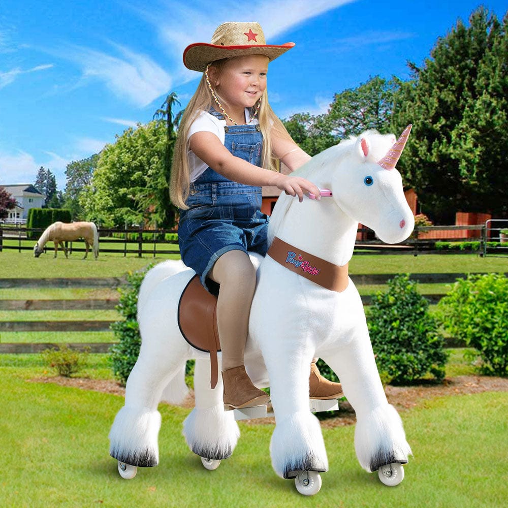 PonyCycle Unicorn Large Riding Unicorn White - Image 2