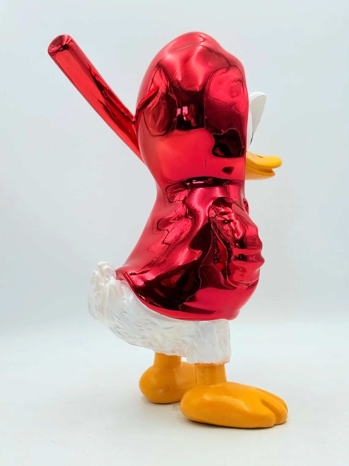Pop Art Duck Red Chrome Sculpture – Hoodie Edition - Image 4