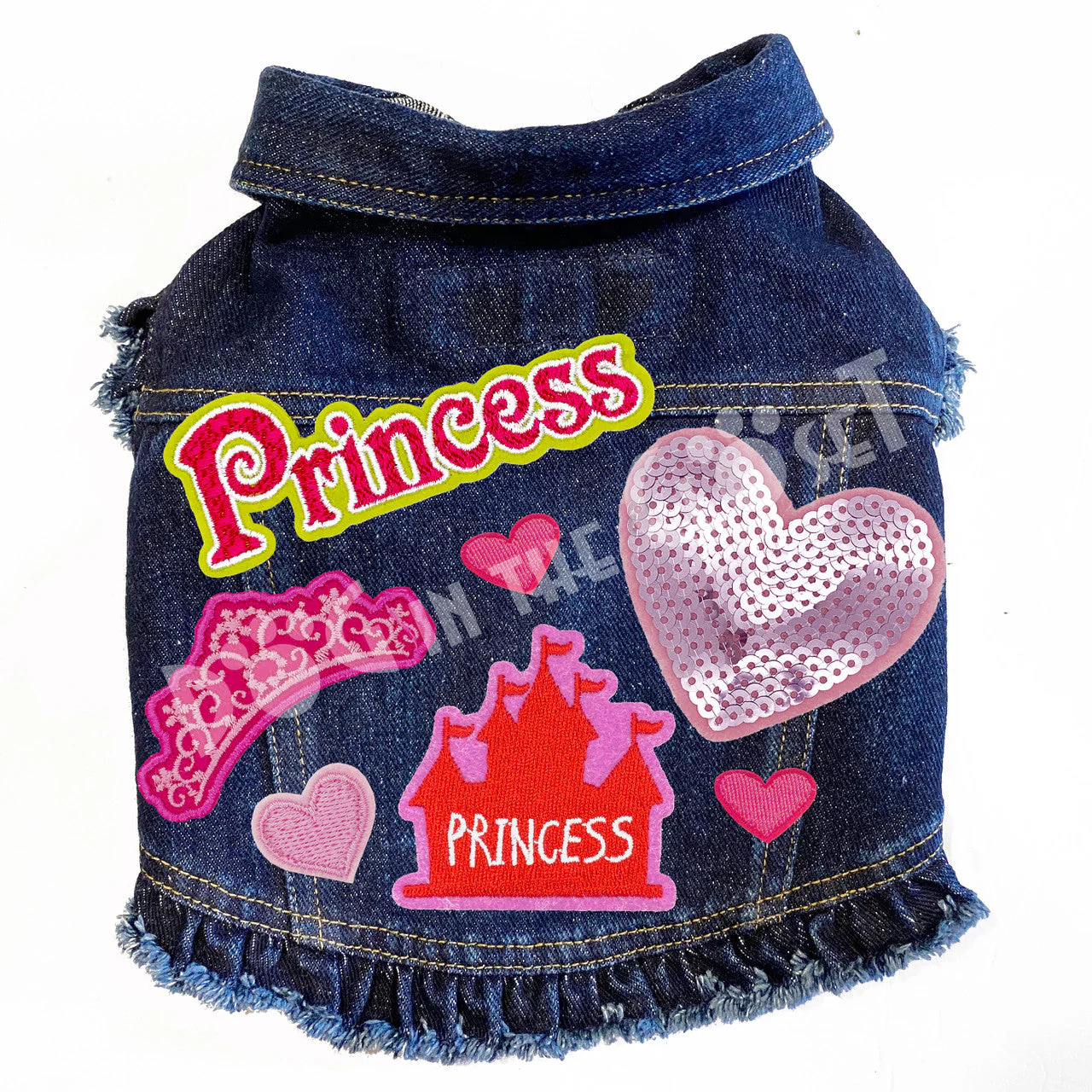 Pretty Princess Denim Dog Jacket - Image 6