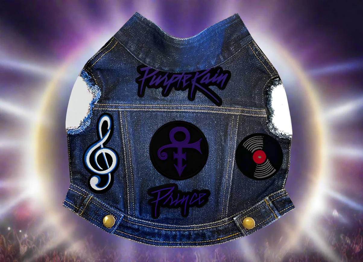 Prince Purple Rain Denim Dog Jacket - Image 3