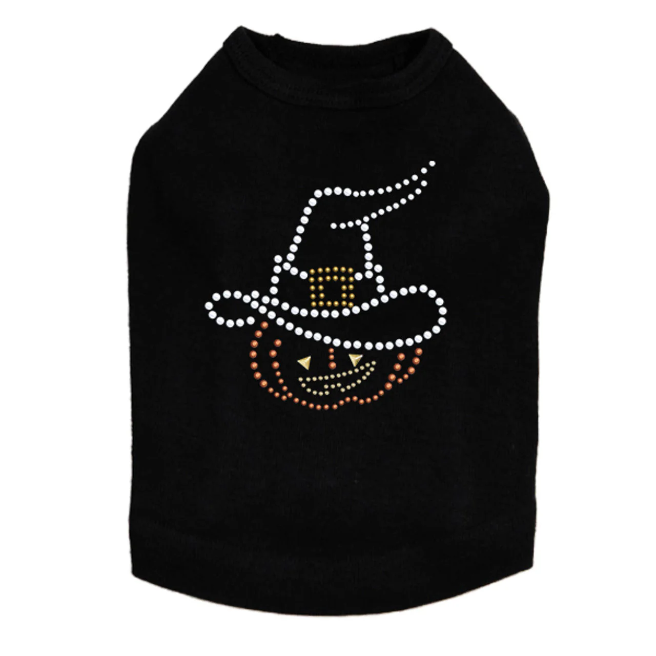 Pumpkin with Witch Hat - Dog Tank
