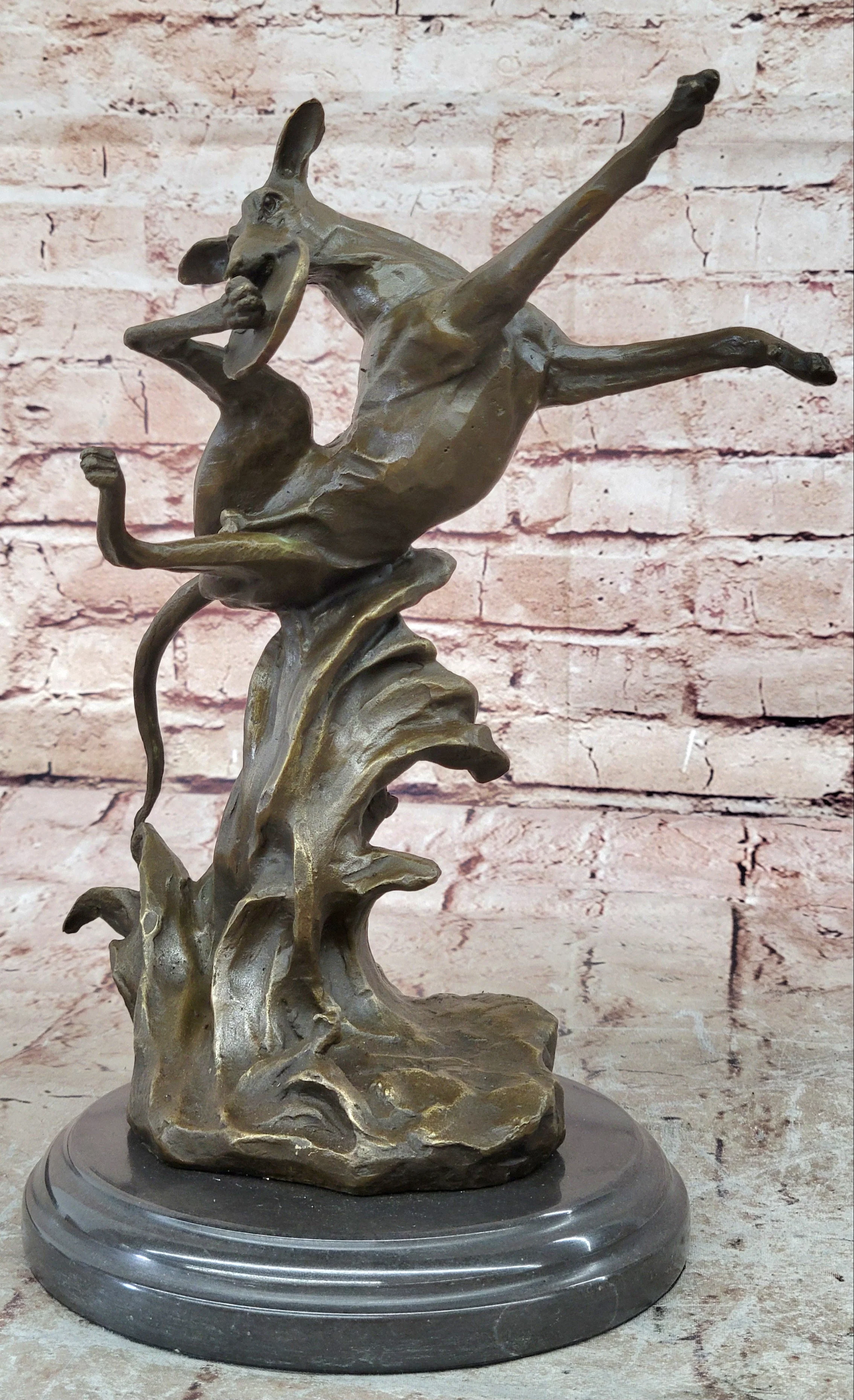 Puppy Dog Catching Frisbee Bronze Sculpture Statue Decor Original Art by Milo - Image 4