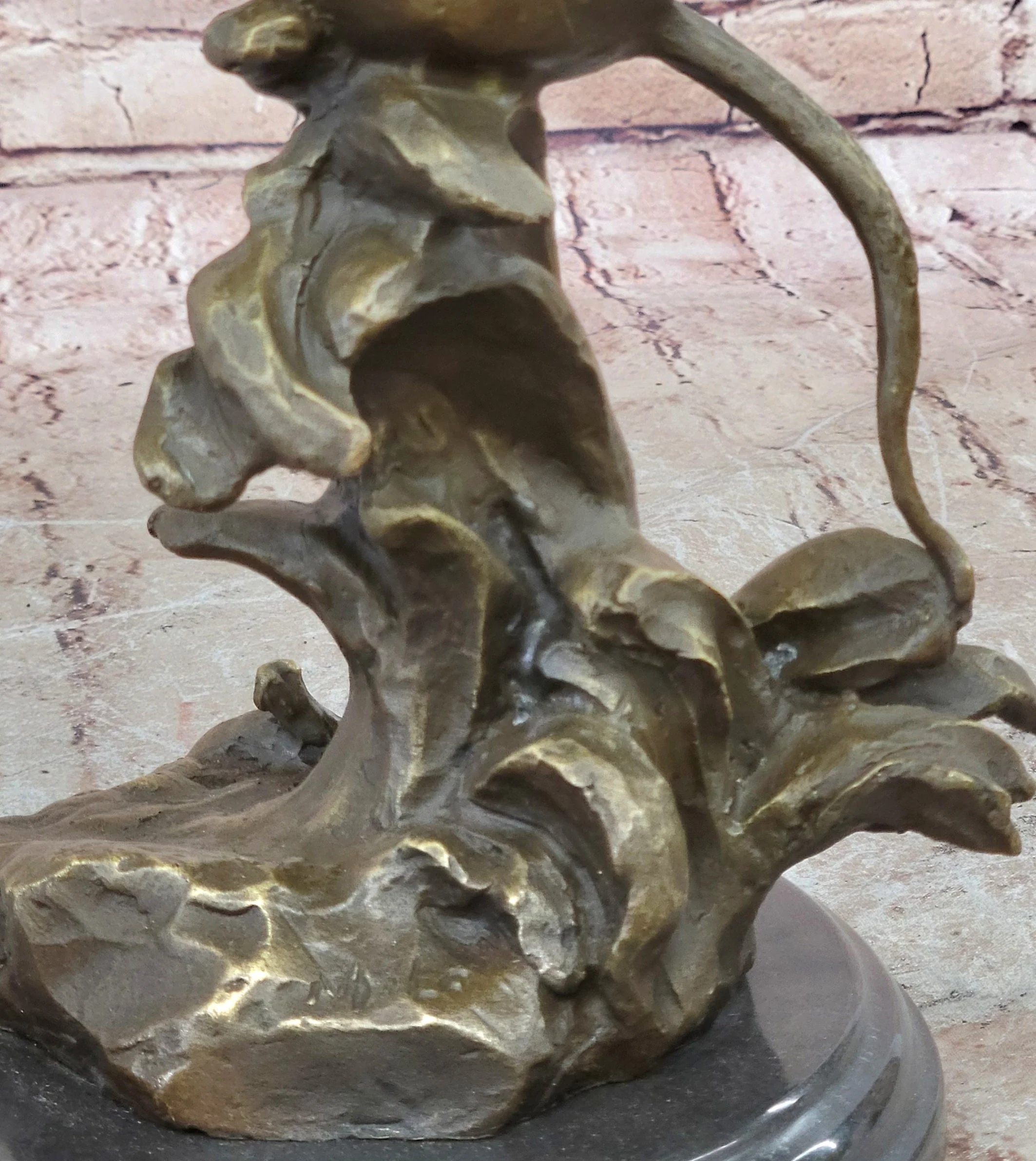 Puppy Dog Catching Frisbee Bronze Sculpture Statue Decor Original Art by Milo - Image 9