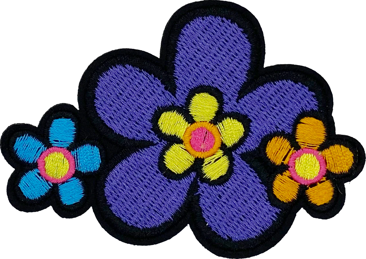 Purple, Blue & Orange Flower Patch