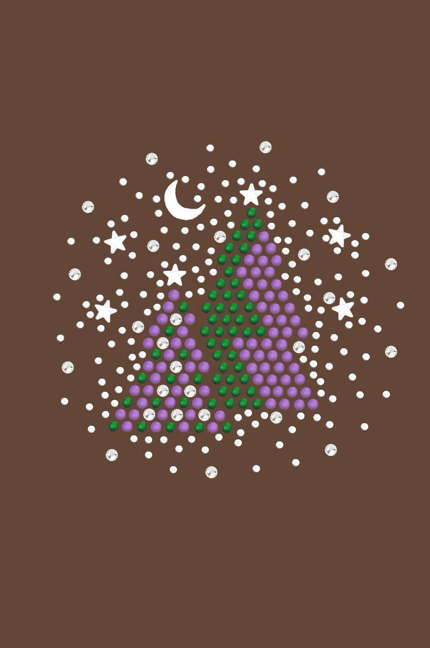 Purple & Green Christmas Trees with Austrian crystal Snowflakes - Bandana - Image 12