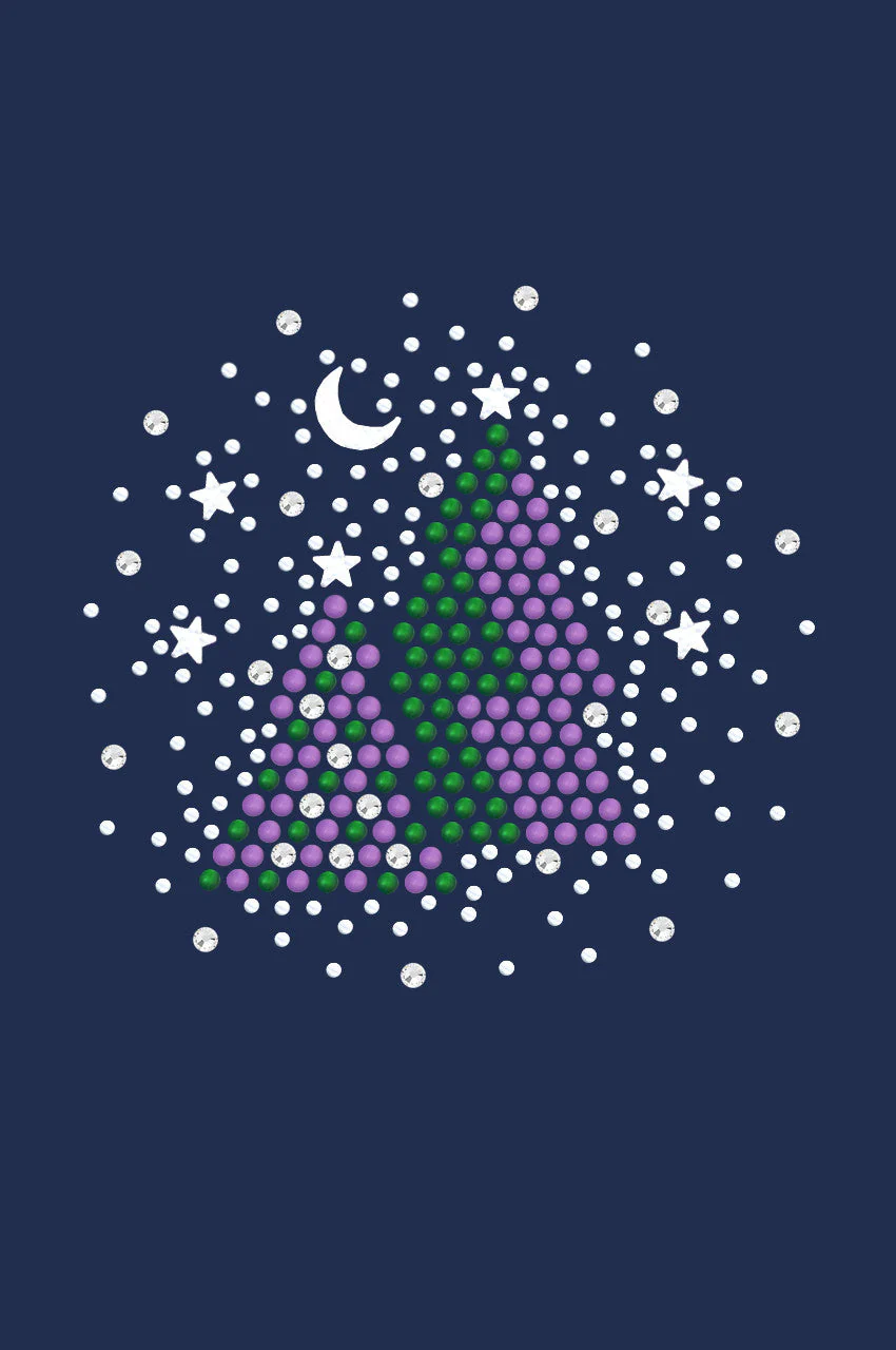 Purple & Green Christmas Trees with Austrian crystal Snowflakes - Bandana - Image 5