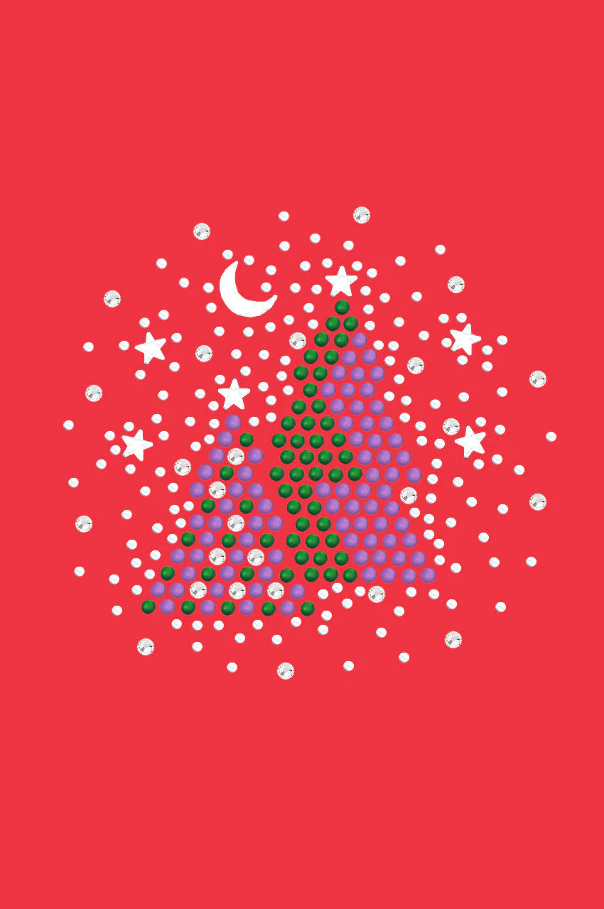 Purple & Green Christmas Trees with Austrian crystal Snowflakes - Bandana - Image 7