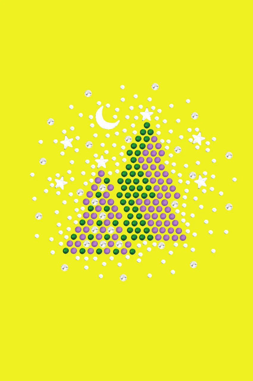 Purple & Green Christmas Trees with Austrian crystal Snowflakes - Bandana - Image 9