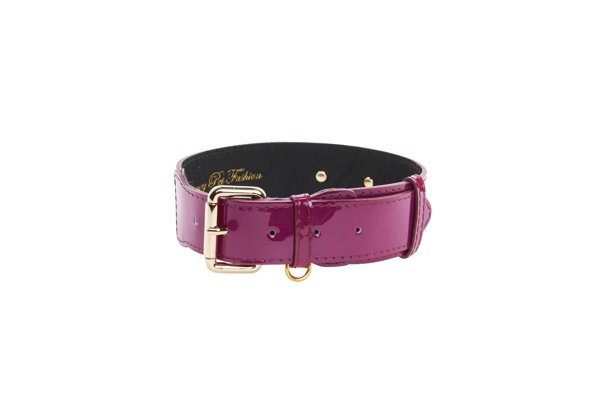 Purple Patent Italian Leather/Classic Hardware Collar - Image 3
