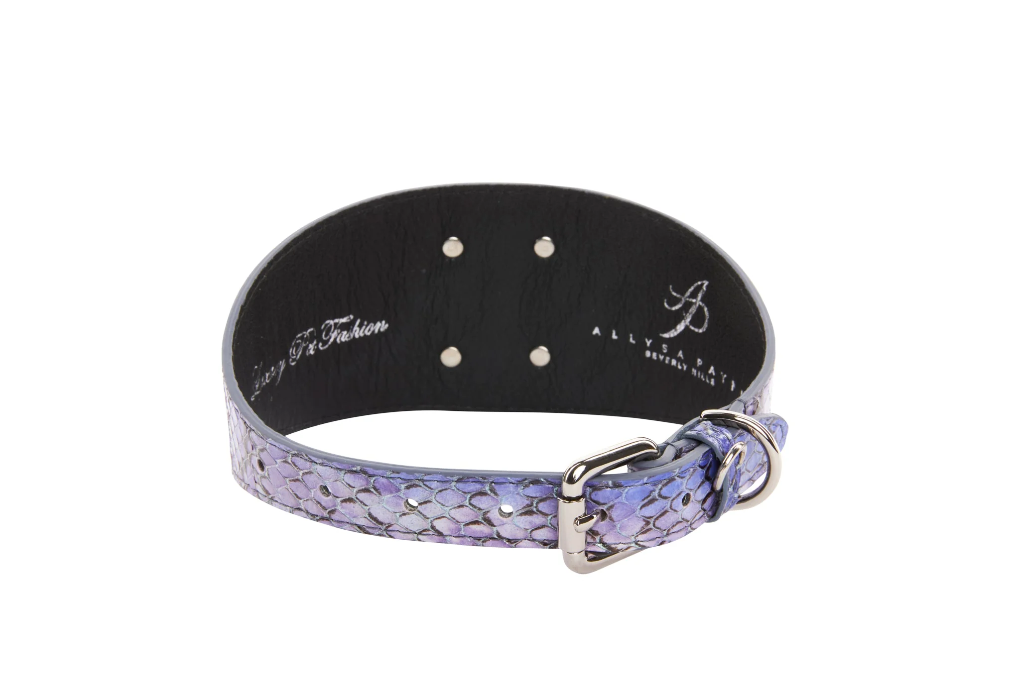 Purple/Silver/Black Custom Iridescent Snake Collar - Image 3