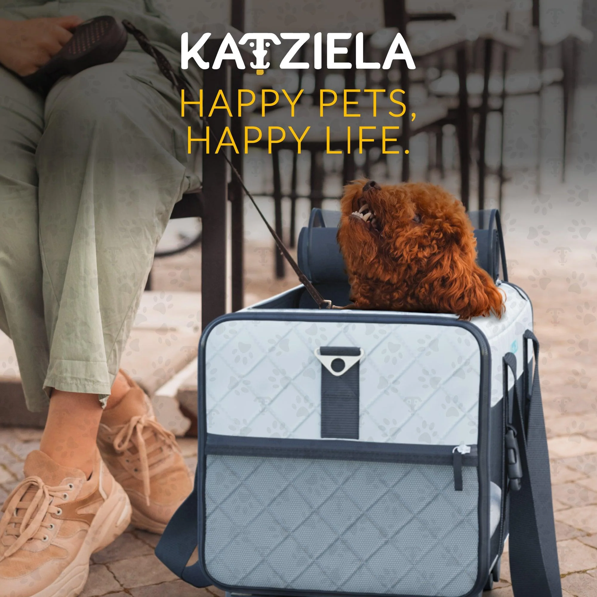 Quilted Chariot Pet Carrier With Removable Wheels and Telescopic Handle - Image 19