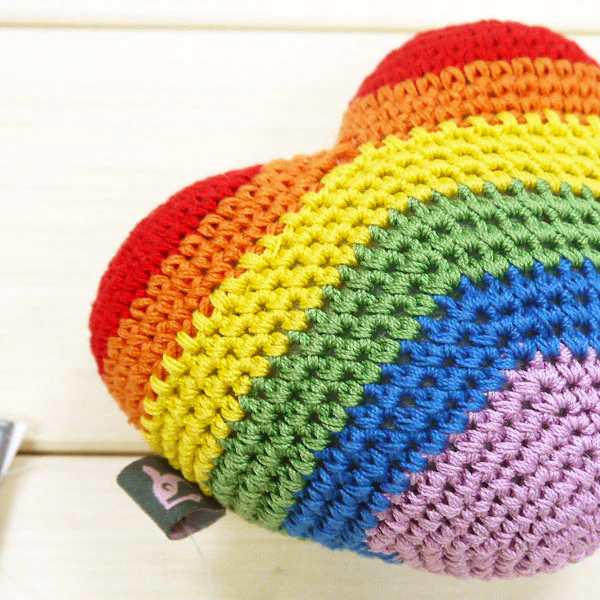 Rainbow Heart Crochet Toy - Image 3