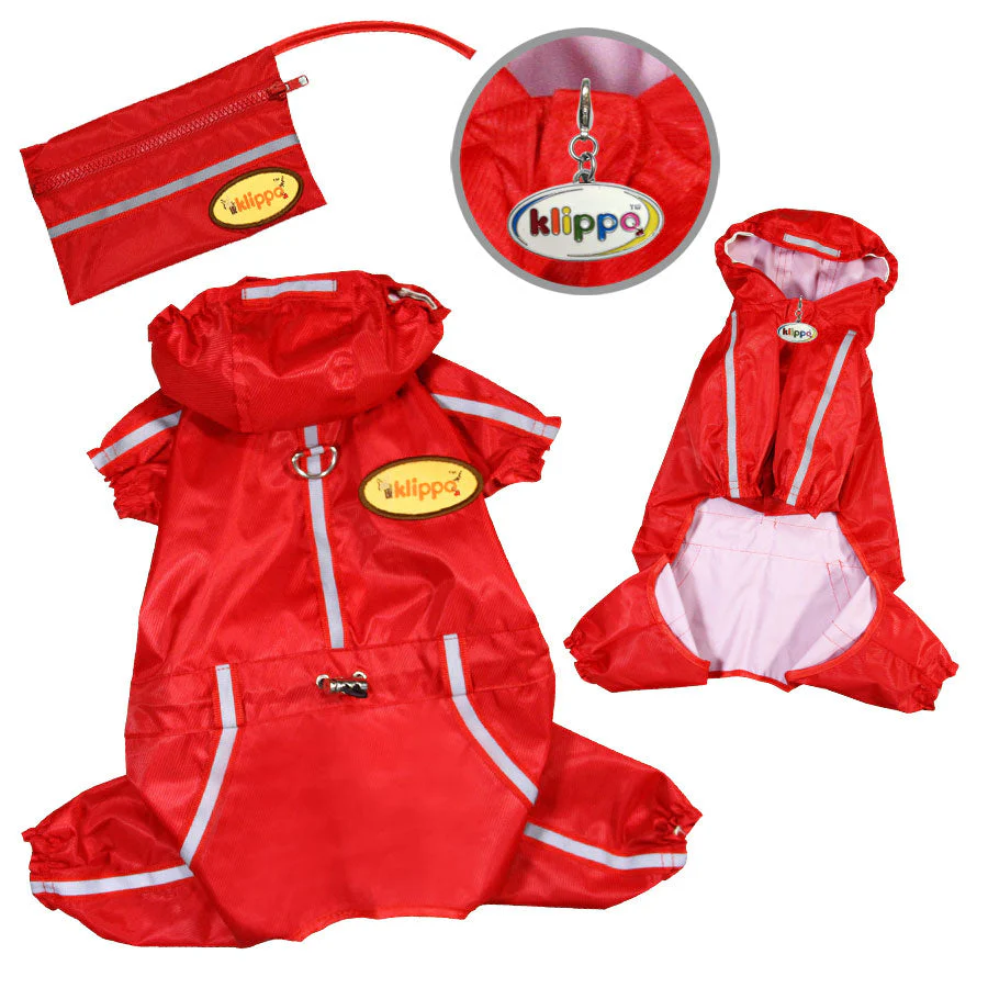 Raincoat Bodysuit with Reflective Stripes & Matching Pouch - Image 2
