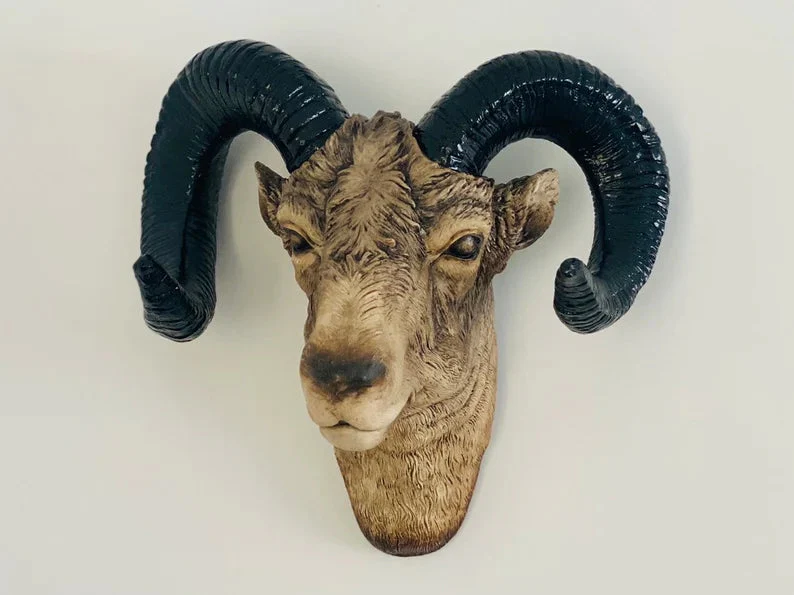 Ram Head Wall Mount Sculpture - Image 5