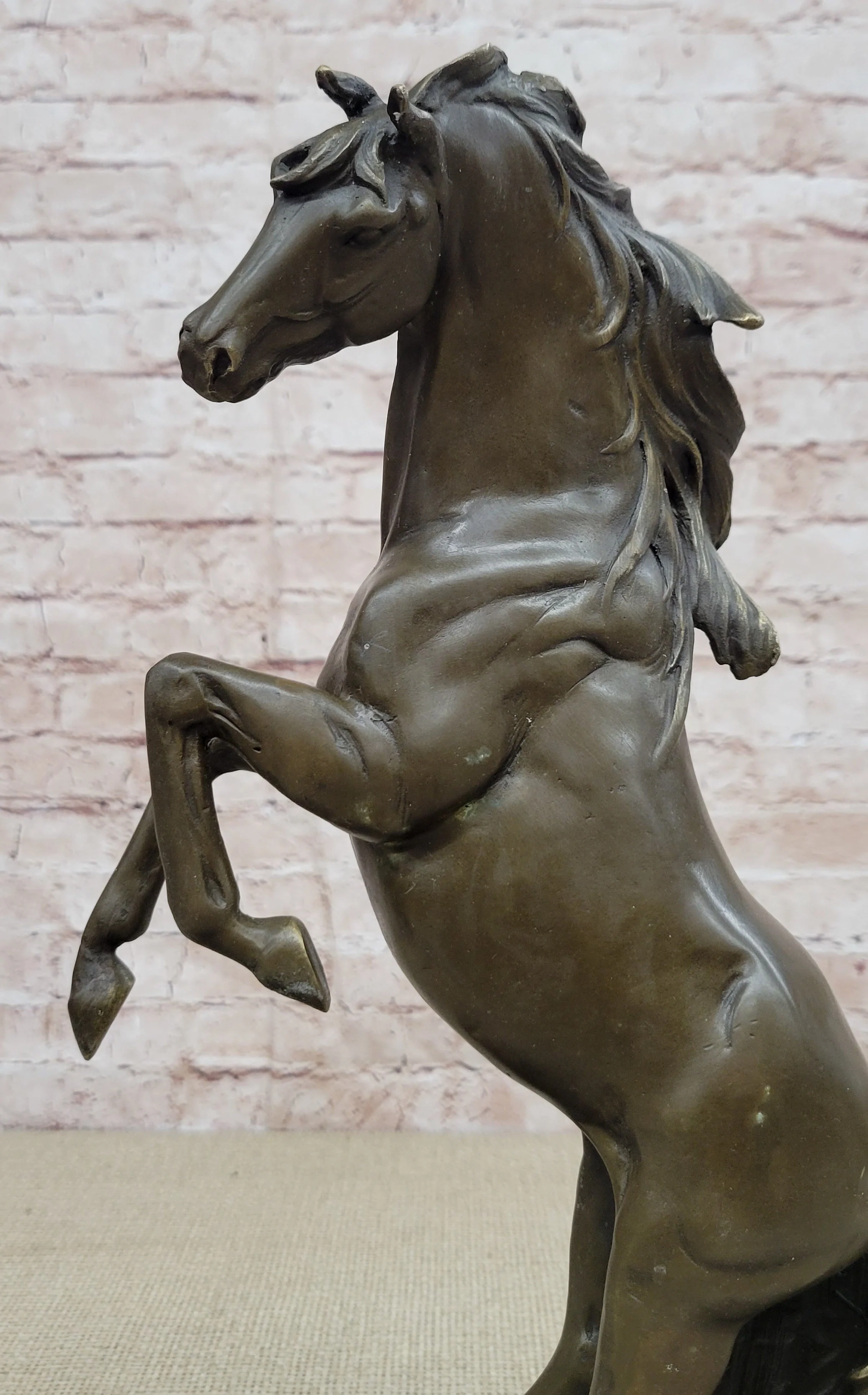 Rearing Stallion Horse Bronze Sculpture Statue Equestrian Horses Decor Signed Original Art - Image 6
