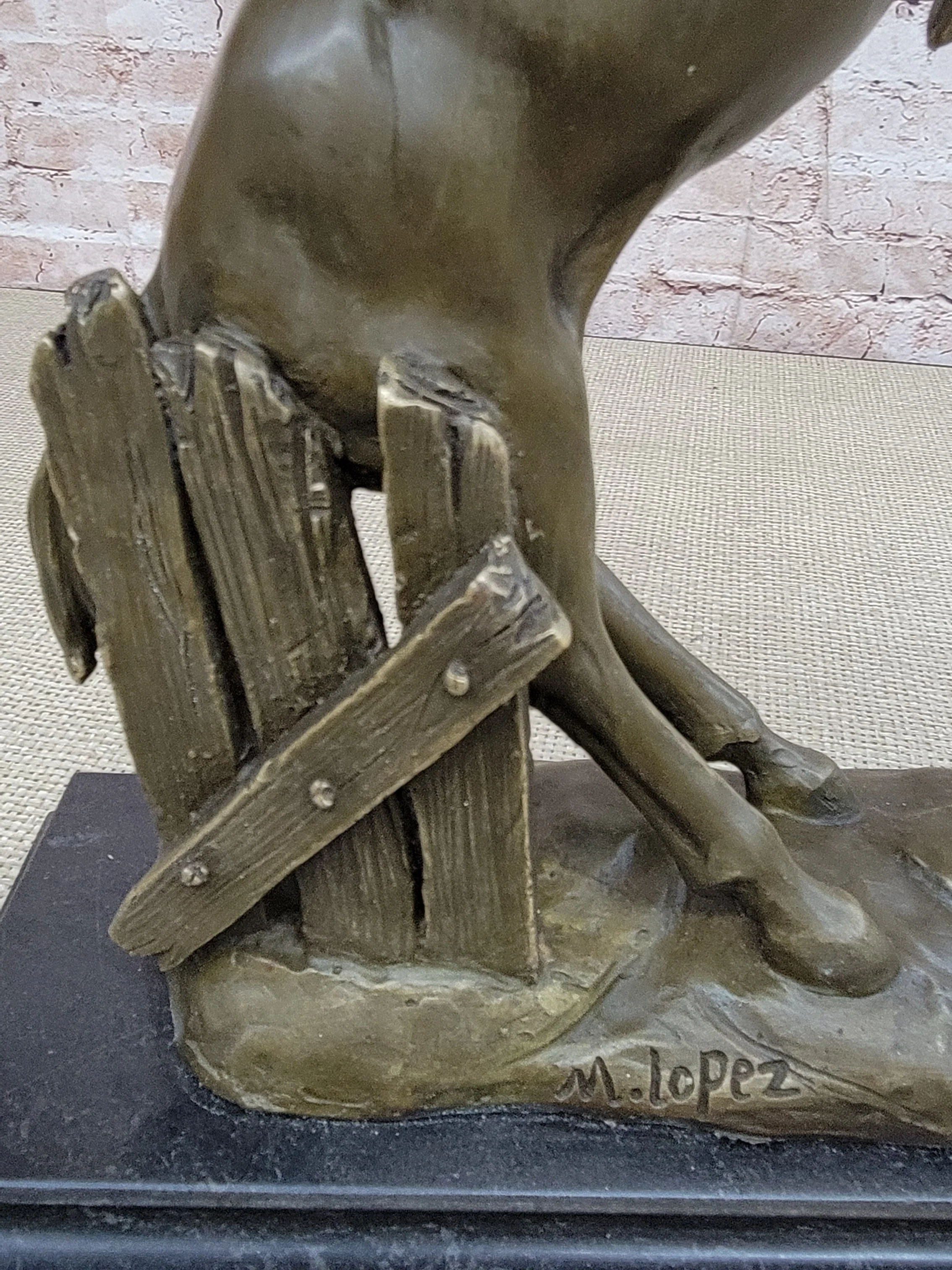 Rearing Stallion Horse Bronze Sculpture Statue Equestrian Horses Decor Signed Original Art - Image 9