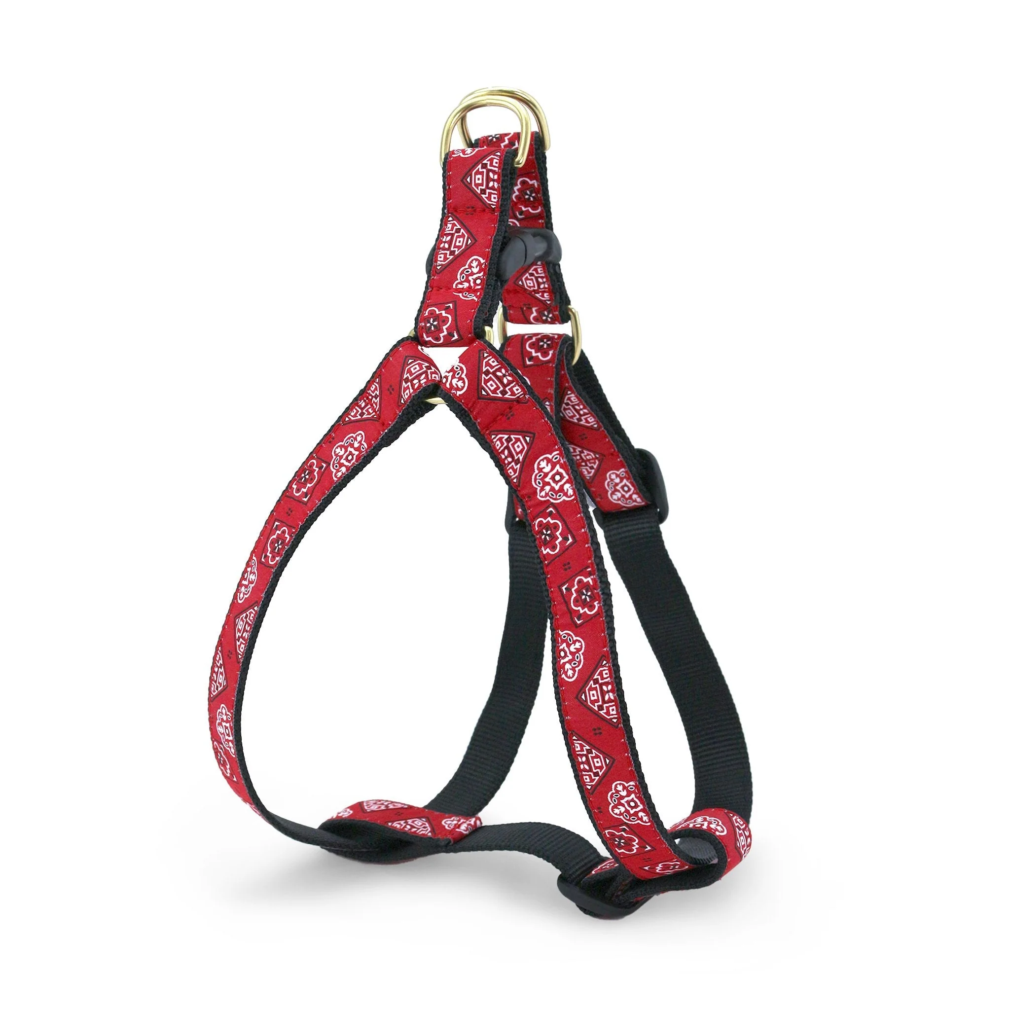 Up Country Red Bandana Dog Cast Brass Dog Harness