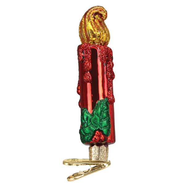 Red Clip-on Candle Ornament - Image 3