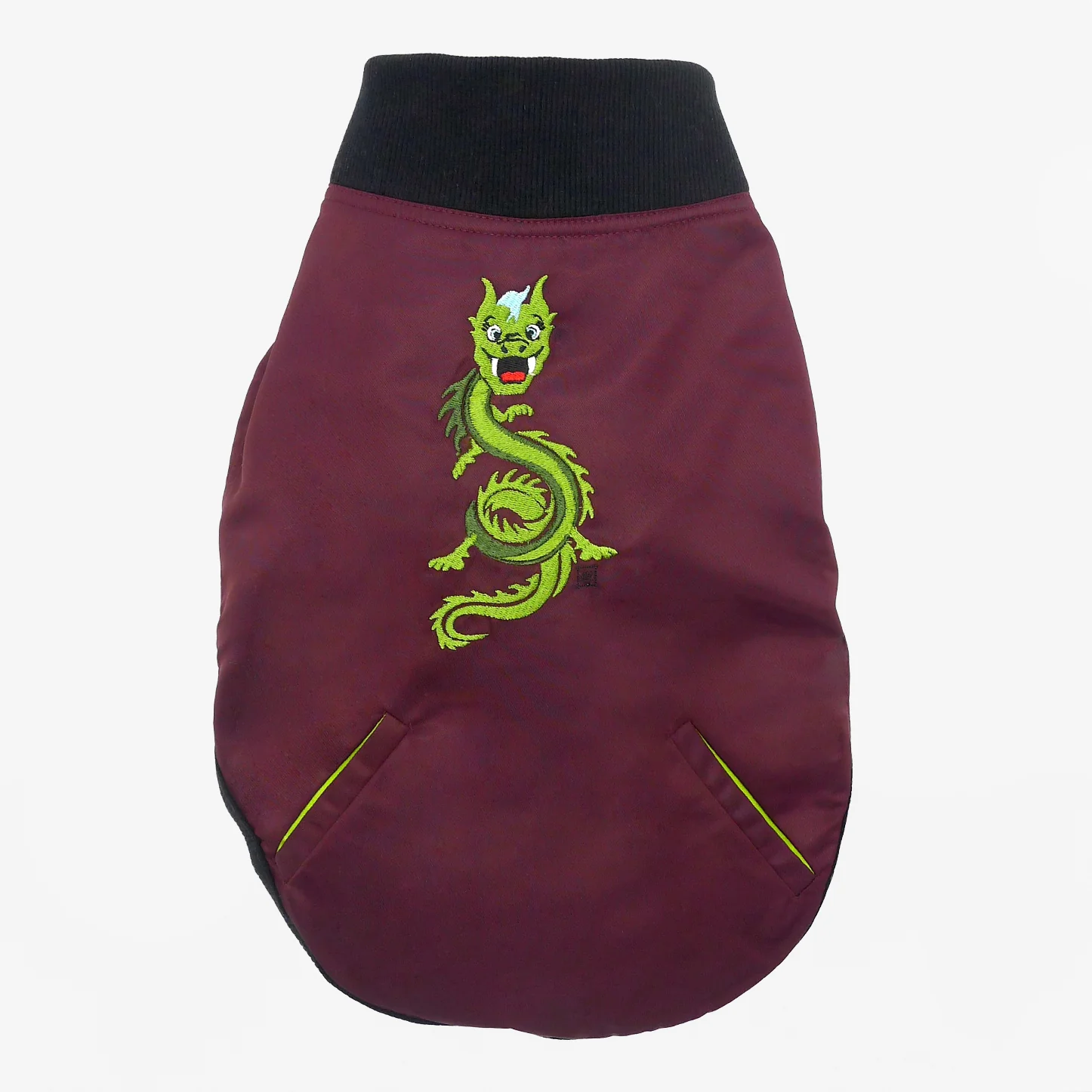 Red Dahlia Bomber Dog Jacket - Image 7