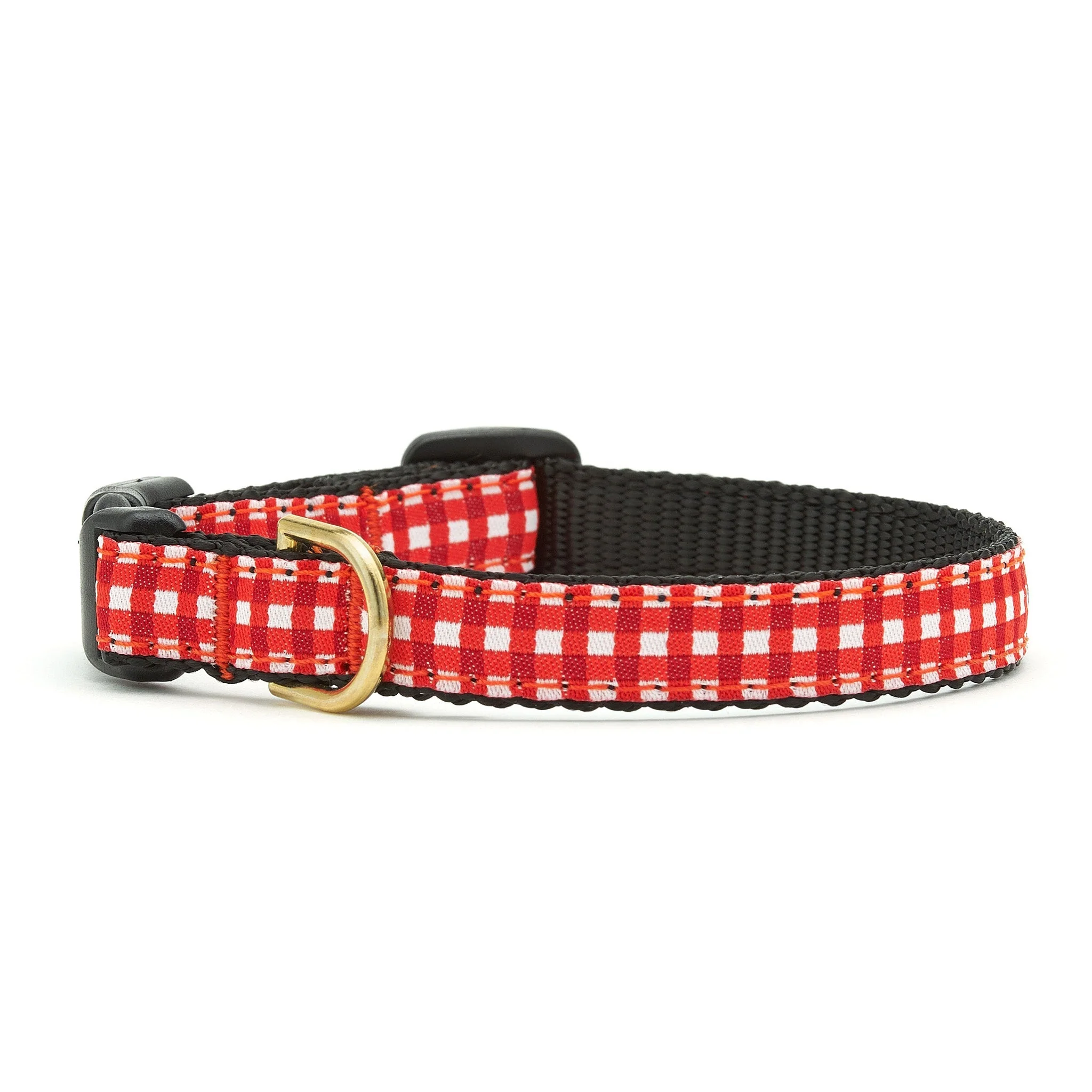 Up Country Red Gingham Made in USA Dog Collar