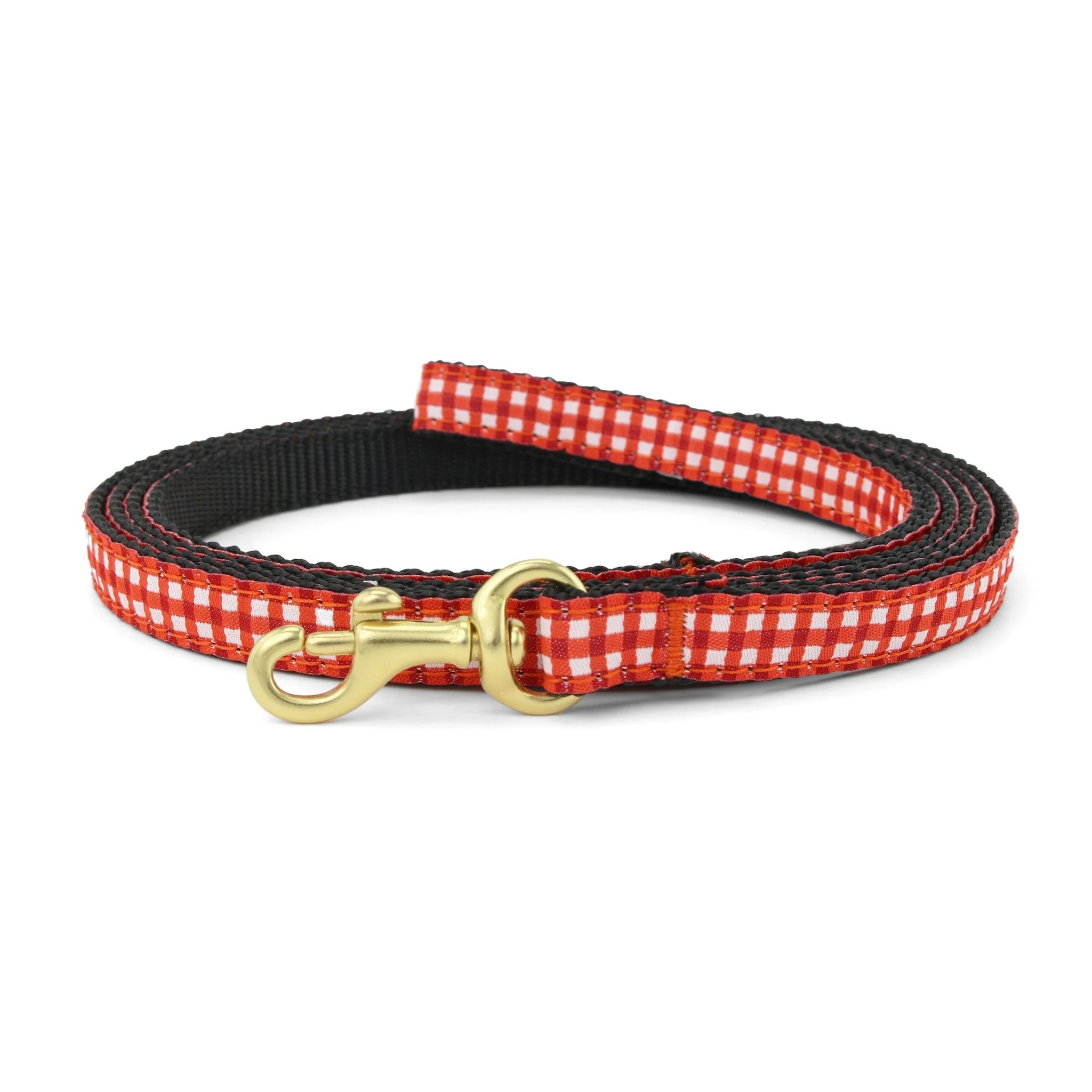 Up Country Red Gingham Made in USA Dog Leash
