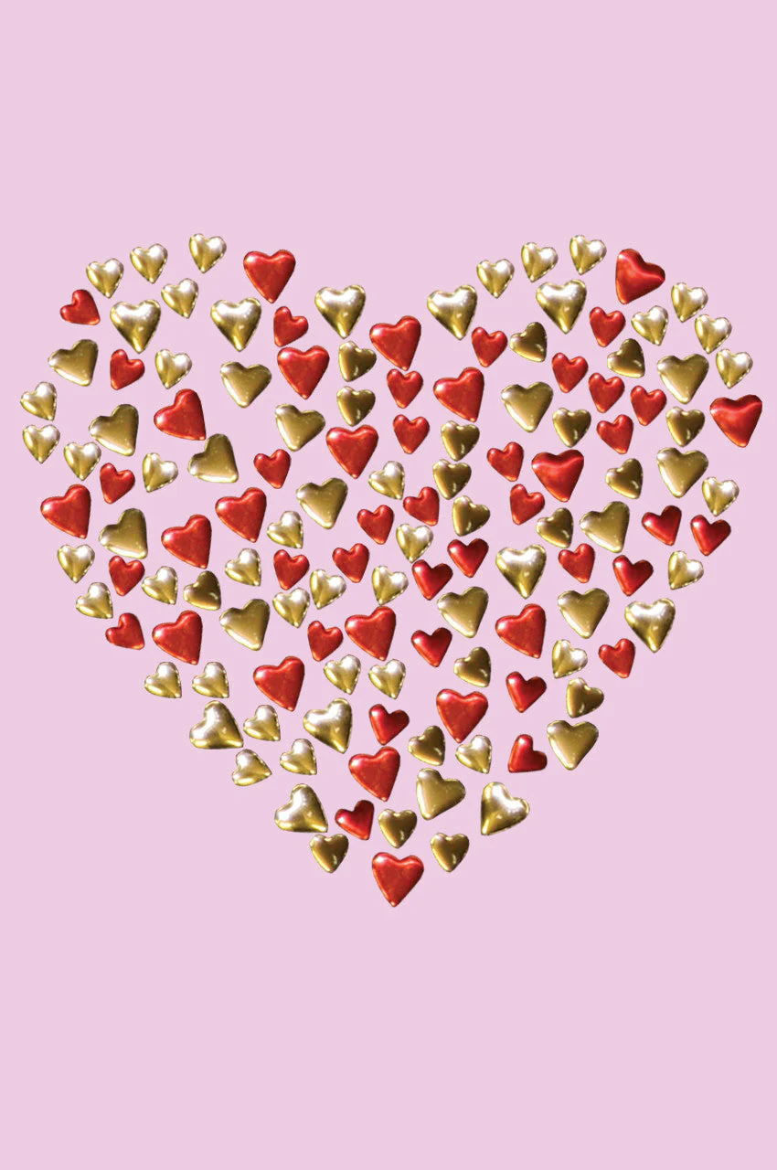 Red & Gold Nailhead Hearts Bandanna - Image 10